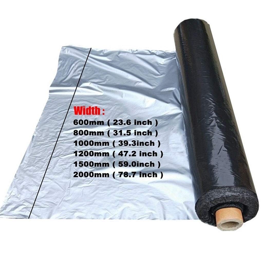 Película de plástico para invernadero, huerto, árbol frutal, plateado, negro, para control de malezas, 50 m