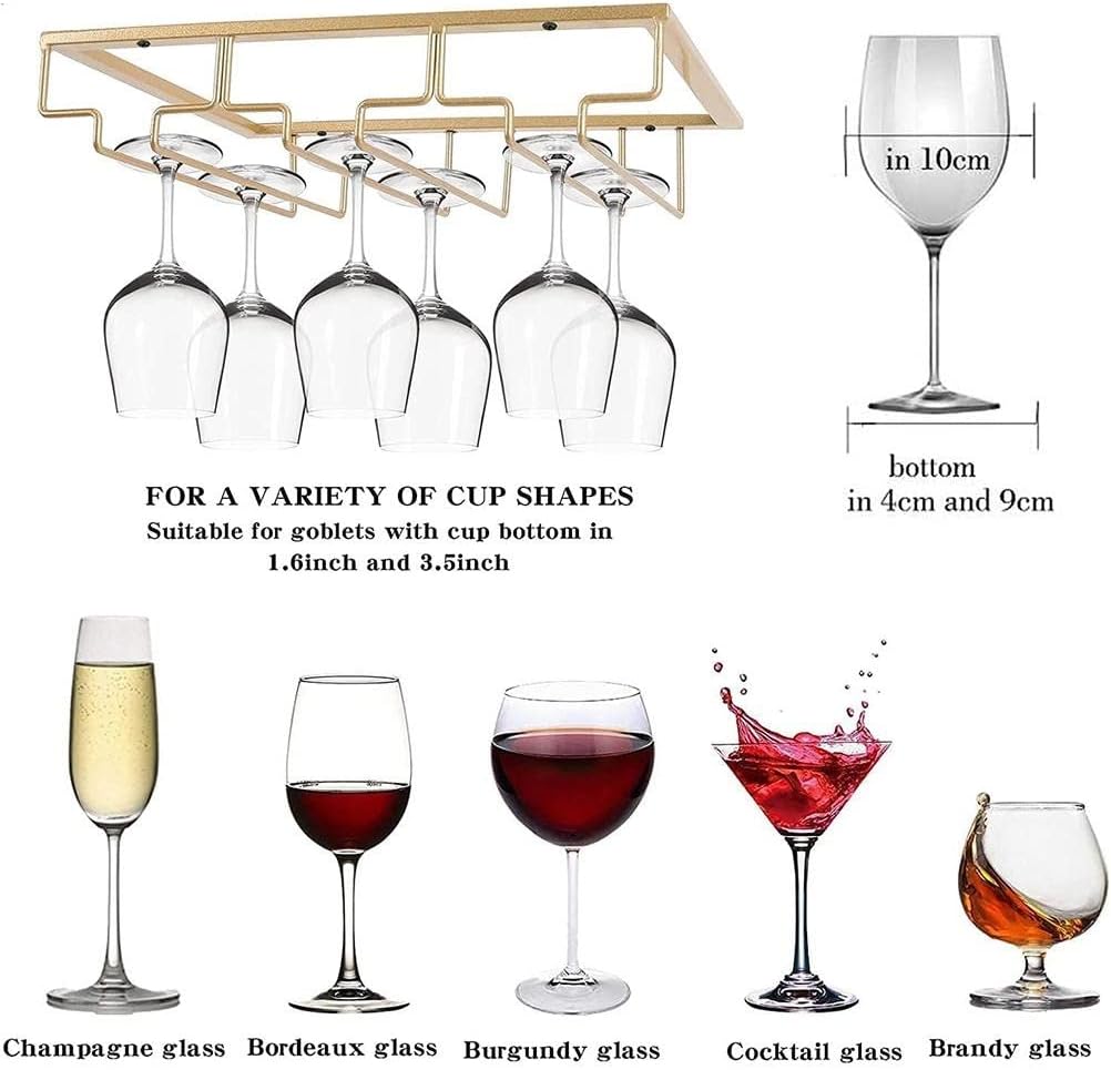 Wine Glass Rack Metal Goblet Holder Hanging for Bar Kitchen Home Storage Tool