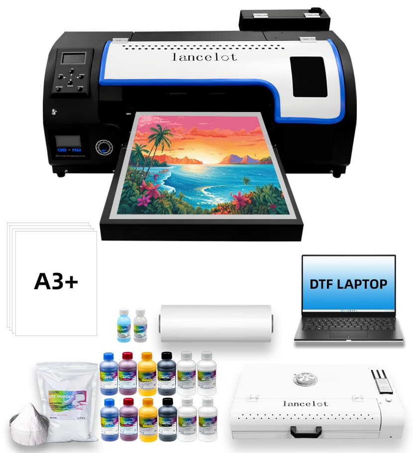 Lancelot A3 M1630 Pro DTF Printer Bundle:A3 Xp600 DTF Machine with...