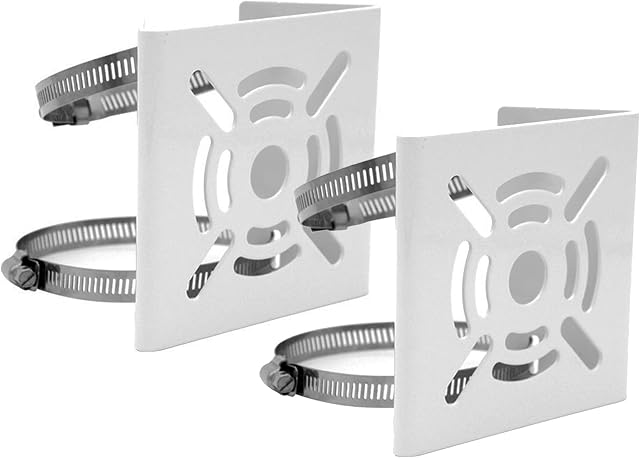 WiTi Universal Vertical Pole Mount for Security Camera, Solid Metal Mounting Corner Bracket with Loops, Suitable for CCTV Cameras(2pack small size)