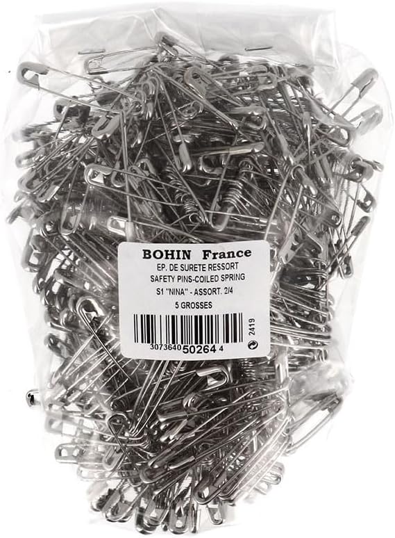 Bohin SAFETY PINS BUNCH12 5GRO 2/4, one