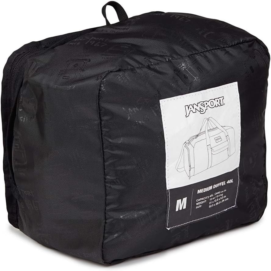 JanSport Weekender Medium Duffel - Travel or Gym Bag, Durable Weekender with Front Utility Pocket & Side Grab Handles - Black - Image 6