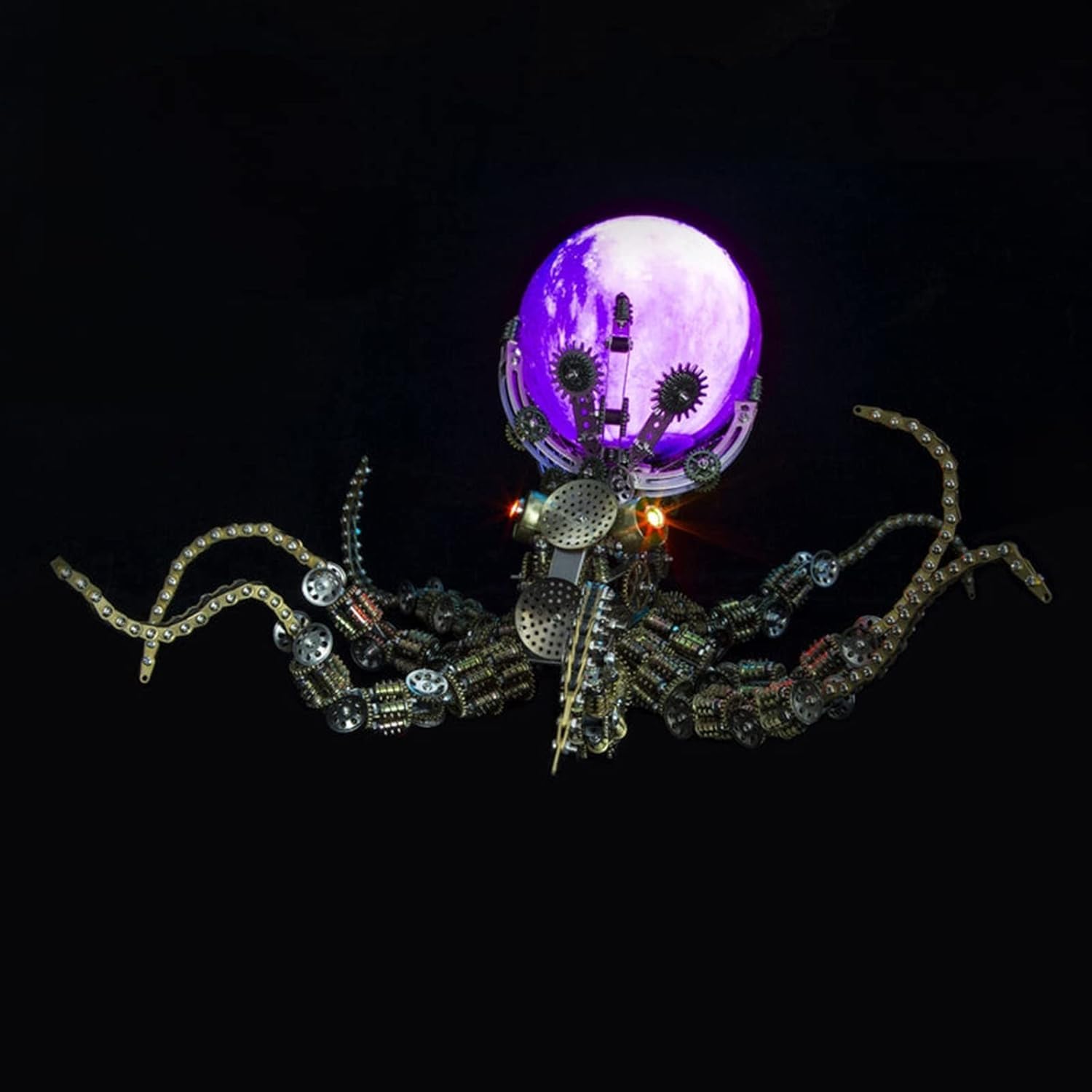Zestaw modeli puzzli metalowych 3D, mechaniczne metalowe puzzle ośmiornicy z kolorowymi światłami, idealna kreatywna ozdoba DIY, dla dorosłych prezent 2400 szt.