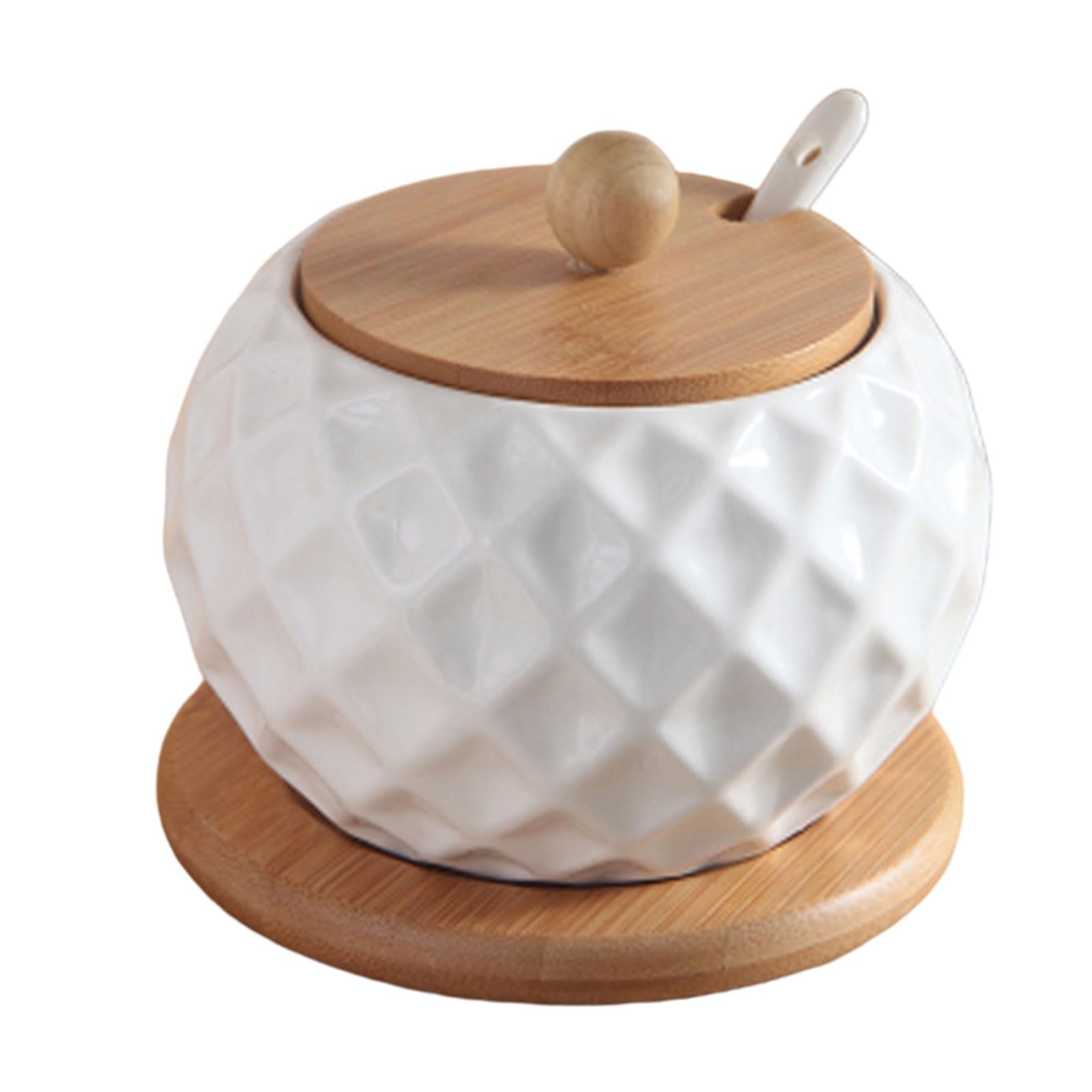 Buxuaaaa Ceramic Condiment Storage Holder Elegant Ceramic Seasoning Container with Covers for Spices Materials