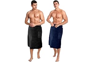 Tudomro Men's Sauna Spa Wrap Bath Towel Two Pieces