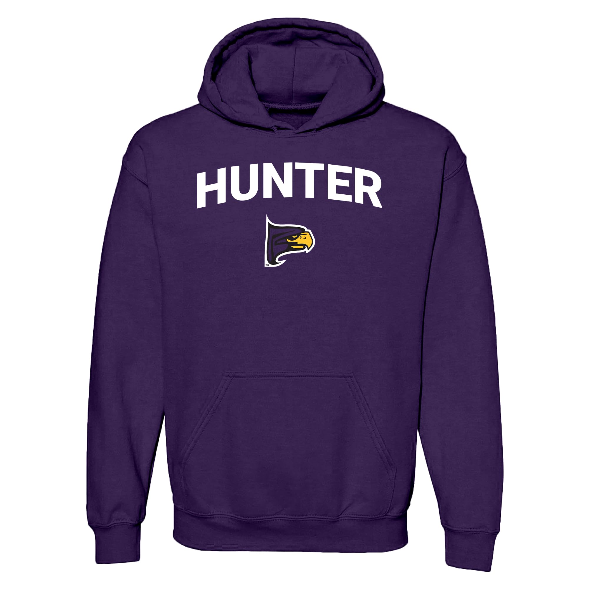 NCAA Officially Licensed College - University Team Color Arch Logo Hoodie, Hunter College Hawks Purple, Large โ image 1
