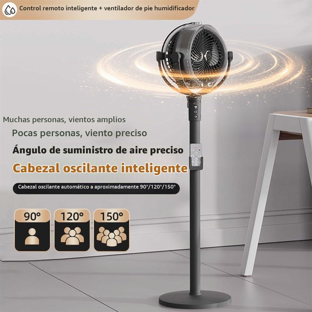 Ventilador de nebulización portátil para exteriores: oscilación de 4 velocidades con control remoto y temporizador (negro)