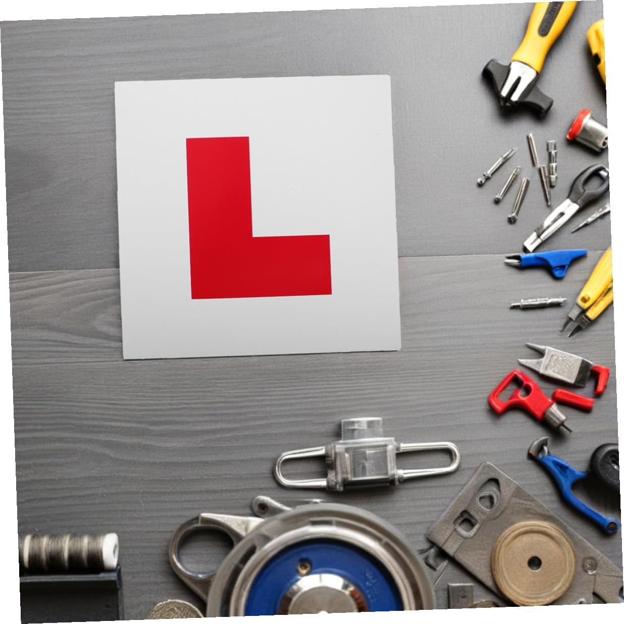 6pcs Magnetic Learner Driver Plates Set Red 0.6mm Thick Magnetic Backing Easy Fit Removable Car Signs for Front and Rear Use