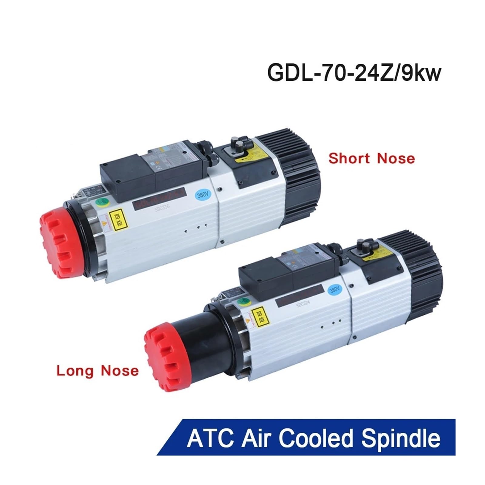 KACOME 9KW CNC air-Cooled Spindle for Woodworking 220V 32A Machine Tool Spindle for CNC milling Machine(Ordinary 220V,Short Nose)