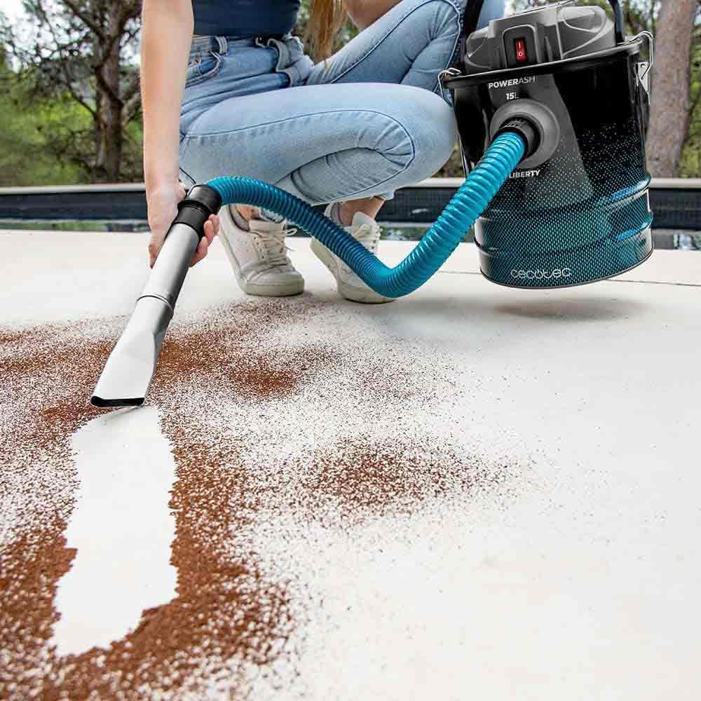 Cecotec Conga Ash 7000 Liberty Aspirateur à Cendres 15L 120W 18V Batterie Filtre Maille Métallique Acier Inoxydable