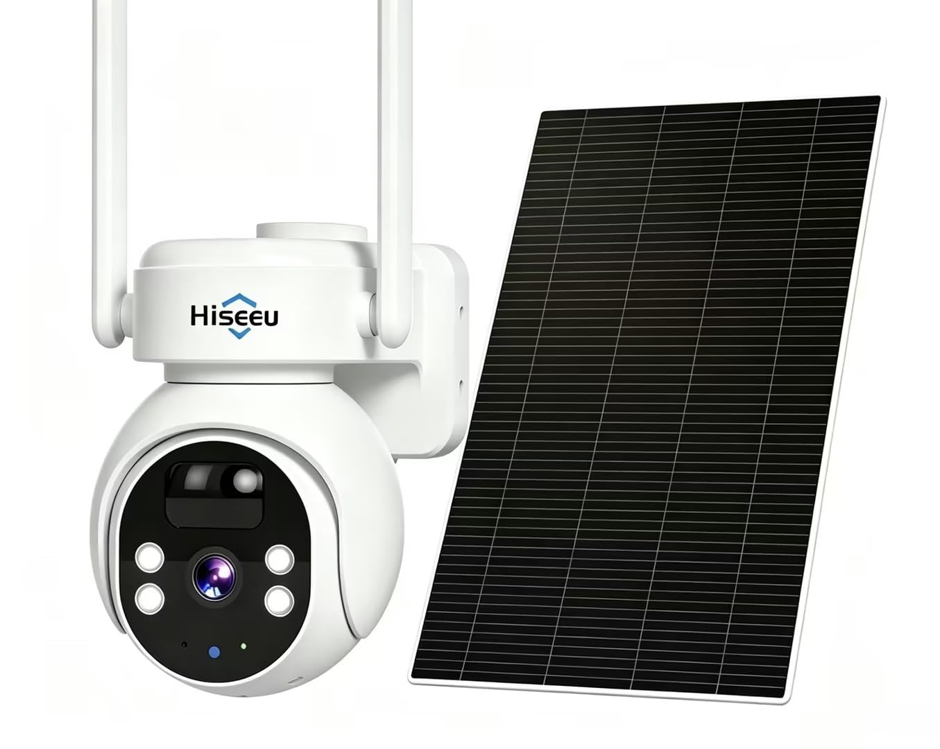 Hiseeu 2K 4G LTE Solar Security Camera Outdoor Wireless with SIM Card | Battery Powered PTZ WiFi CCTV Camera with Solar Panel,PIR Motion Detection,Two-Way Audio,Siren Alarm&IP66