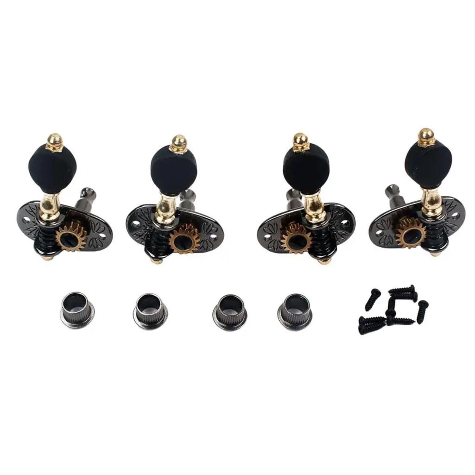 Tooyful 2R2L Ukulele String Tuning Peg Machine Heads Accordatore per scatola di sigari Parte di chitarra Testa Dell'accordatore Per Chitarra