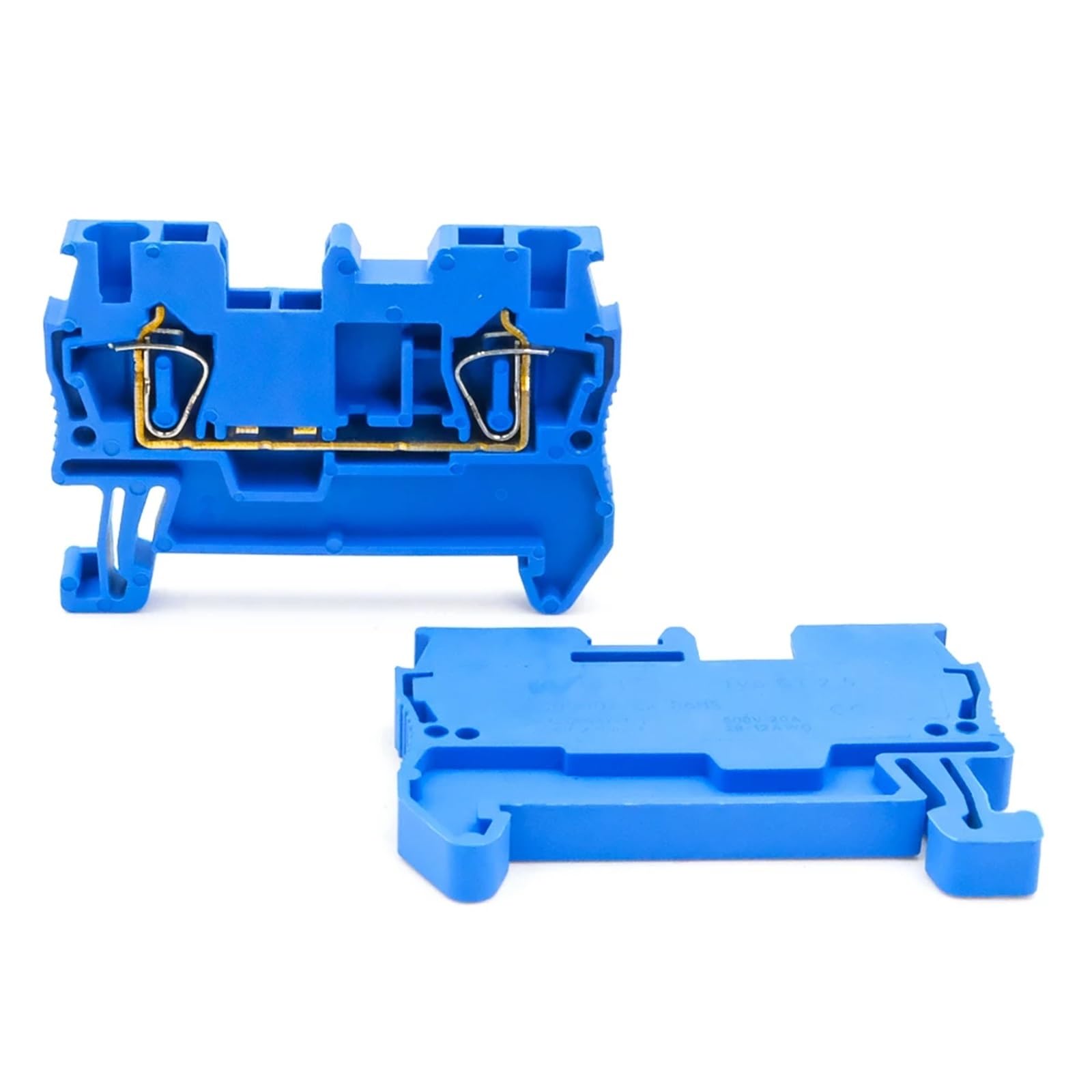100Pcs ST 2.5 Terminal Block 2.5mm DIN Rail Electrical Connections Compact Reliable Secure(ST-2.5-100PCS-BLUE)
