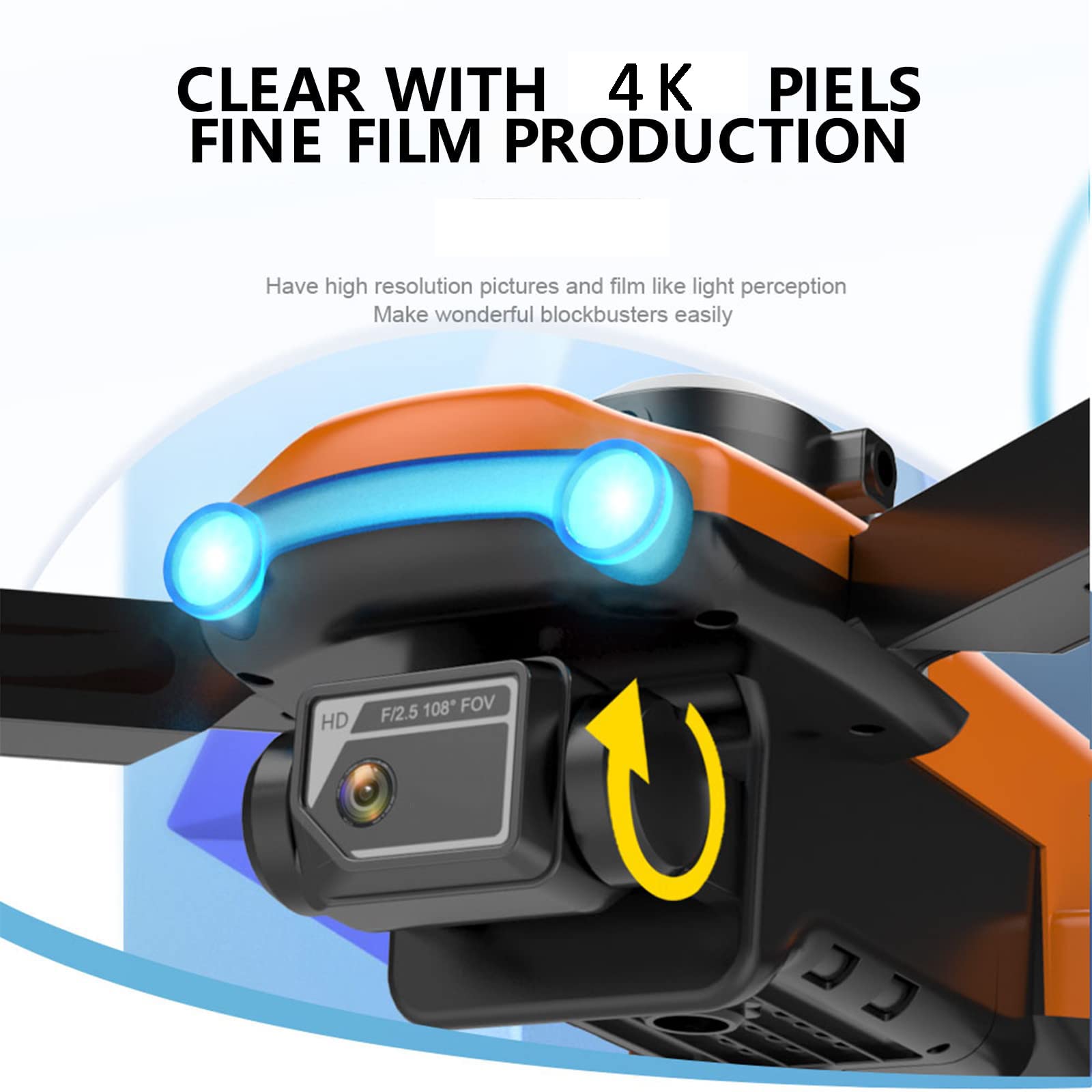 Drone con Doppia Fotocamera 4K, quadricottero RC Mini UAV Pieghevole, con Video Live FPV WiFi, prevenzione Intelligente degli Ostacoli, per Principianti Bambini Adulti