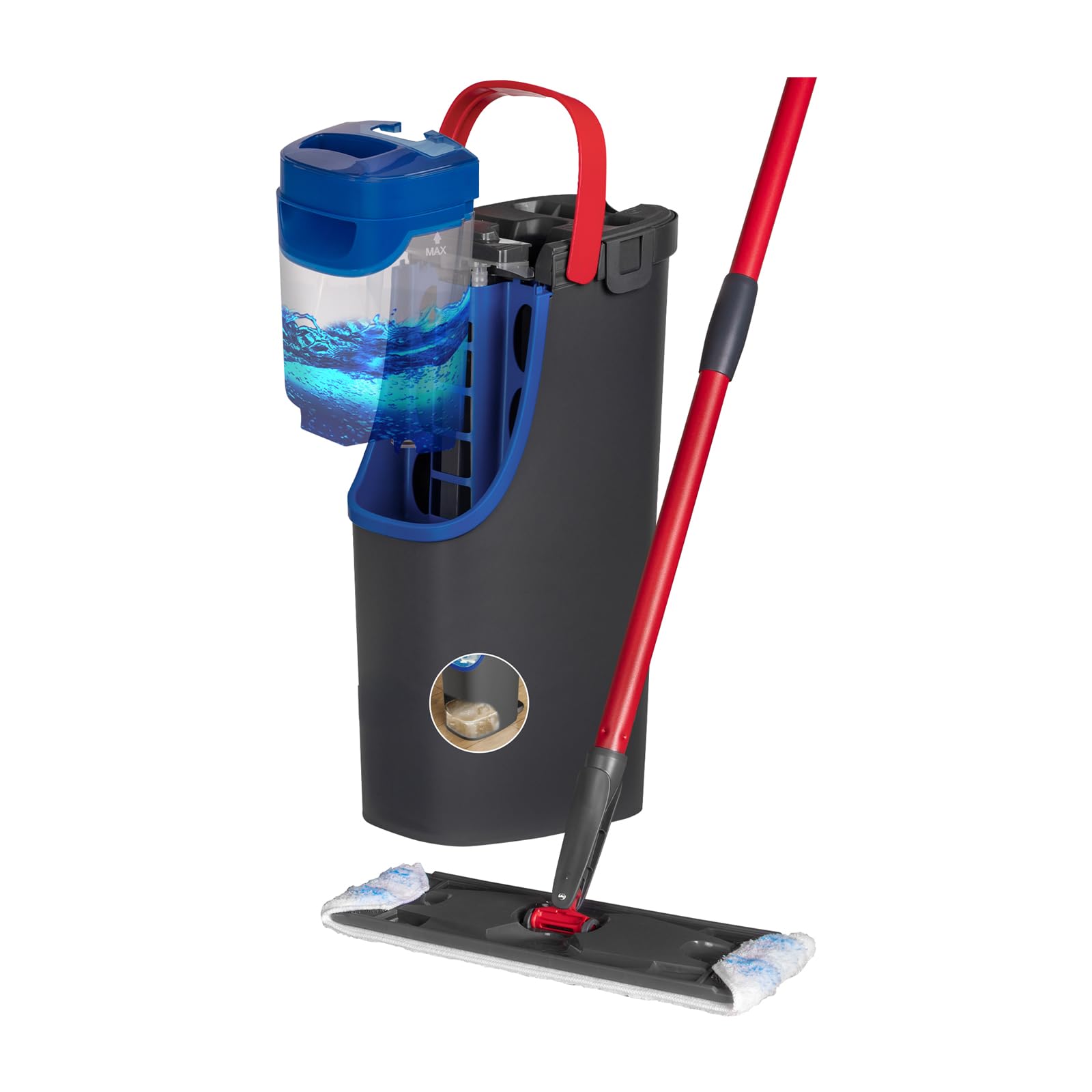 Vileda H2prO - Sistema di pulizia per mocio piatto che separa l'acqua pulita dalla sporcizia.