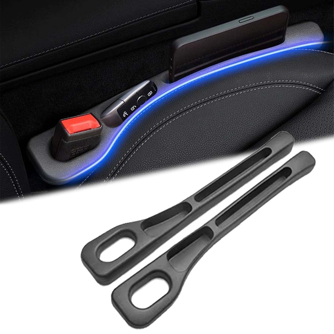 2PCS Car Seat Gap Filler for Skoda Enyaq iV 2020, Car Seat Leak-proof Plug Strips Seat Side Seam Filling Strips Car Interior Accessories,Bla-ck