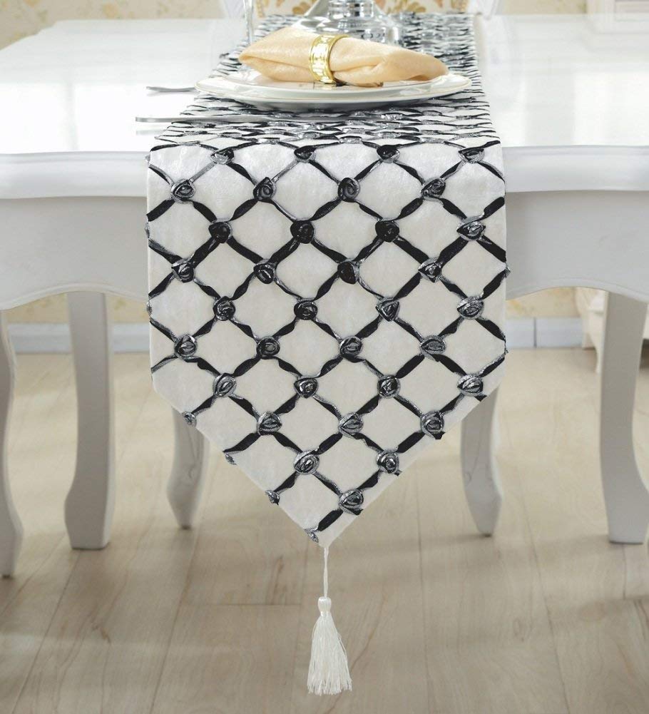 Protection des chemins de table anti-tache lavable motif floral
