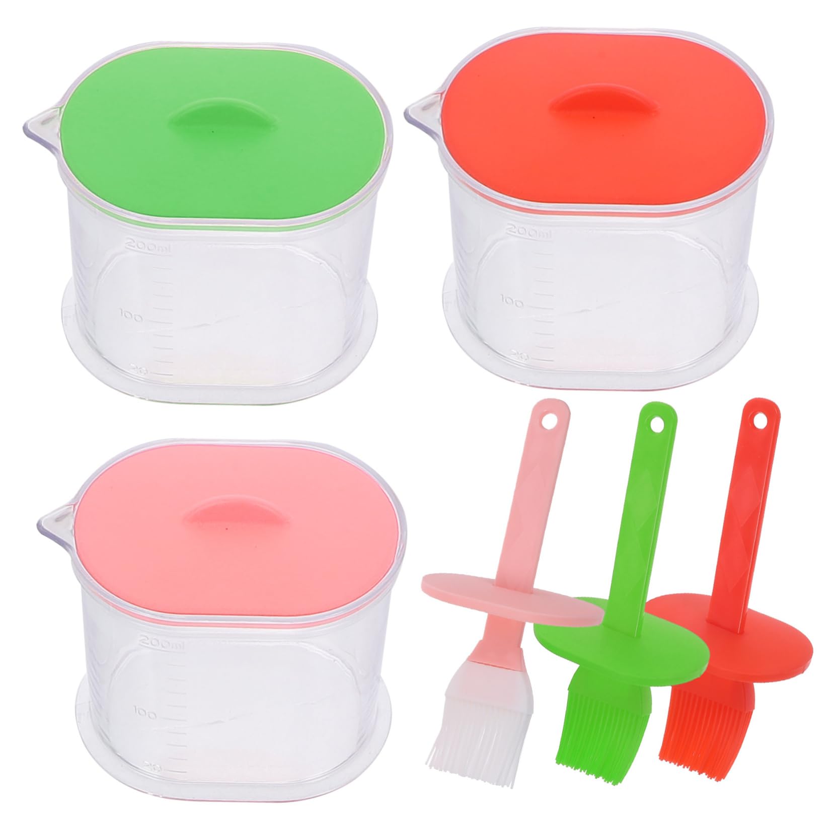 Mikikit 3Sets Basting Brush Oil Dispenser for Bbq Baking Cooking Easy Clean Durable Multi for Outdoor Gatherings and Family Picnics
