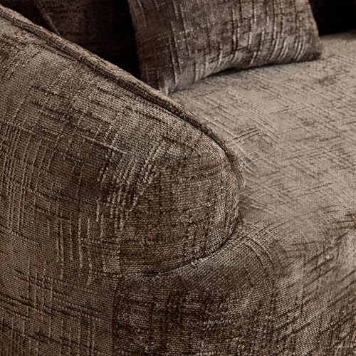 Image of 109-Inch Curved Boneless Modular Sofa Compressed 4-Seat Cloud Couch with 4 Pillows, Modern Curved Boneless Foam Sofa Floor Deep Seat Cloud Couch for Living Room Bedroom