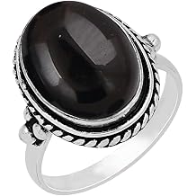 Natural Gemstone 925 Sterling Silver Statement Rings for Women