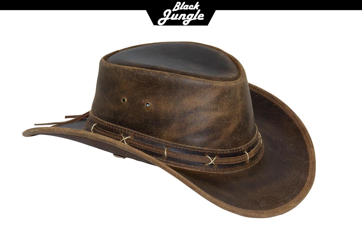 Black Jungle Roswell - Sombrero de piel para hombre, marrón, XL
