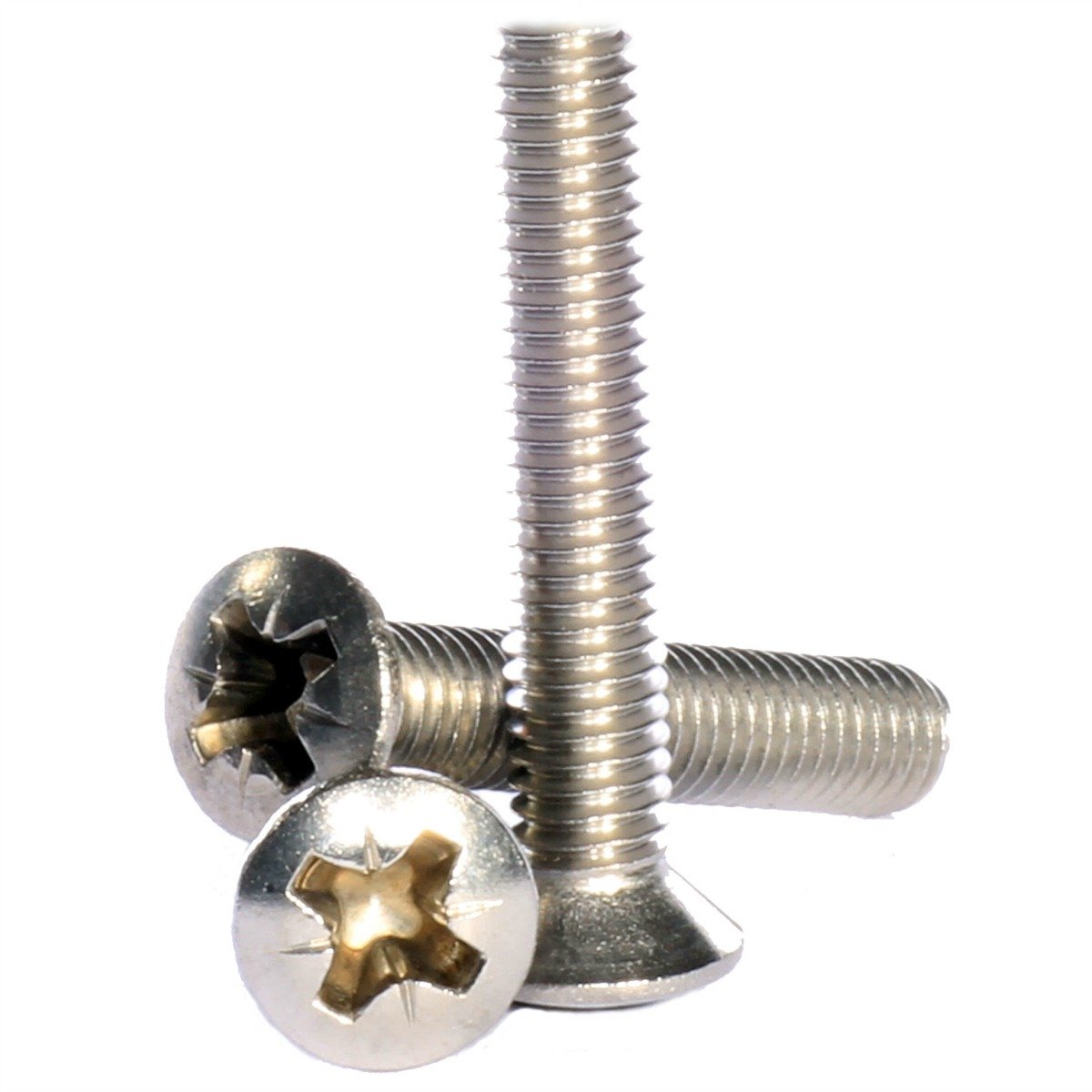 (4mm) M4 x 25 A2 Stainless Steel Pozi Raised Head Countersunk Machine Screws DIN 966-50 Pack