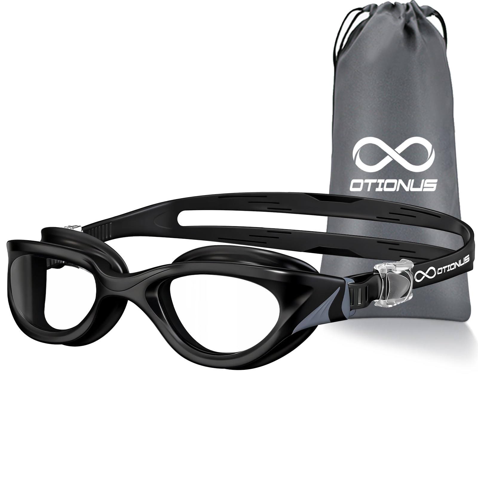 Otionus Swimming Goggles for Adult Swim Goggles Anti Fog UV No Leakage Wide View Clear Vision for Unisex Men Women Clear Lens