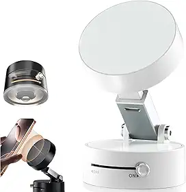 Suporte magnético portátil dobrável para celular, sucção a vácuo ajustável, suporte magnético de dupla face para carro/espelho/academia-IT (Branco)