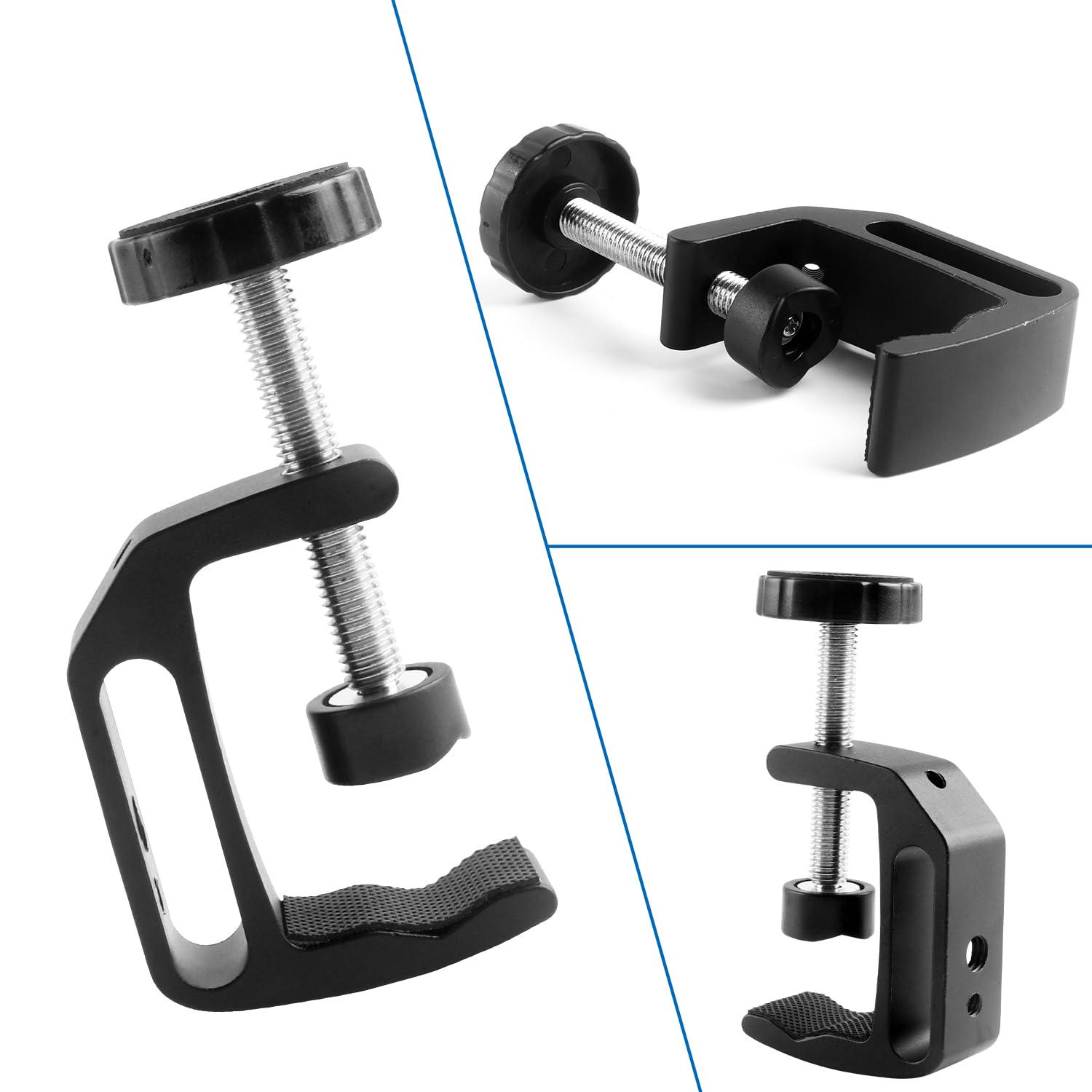 LINTRA C-Klemmen Edelstahl - 2 Stück Tischklemmen 50mm Öffnung