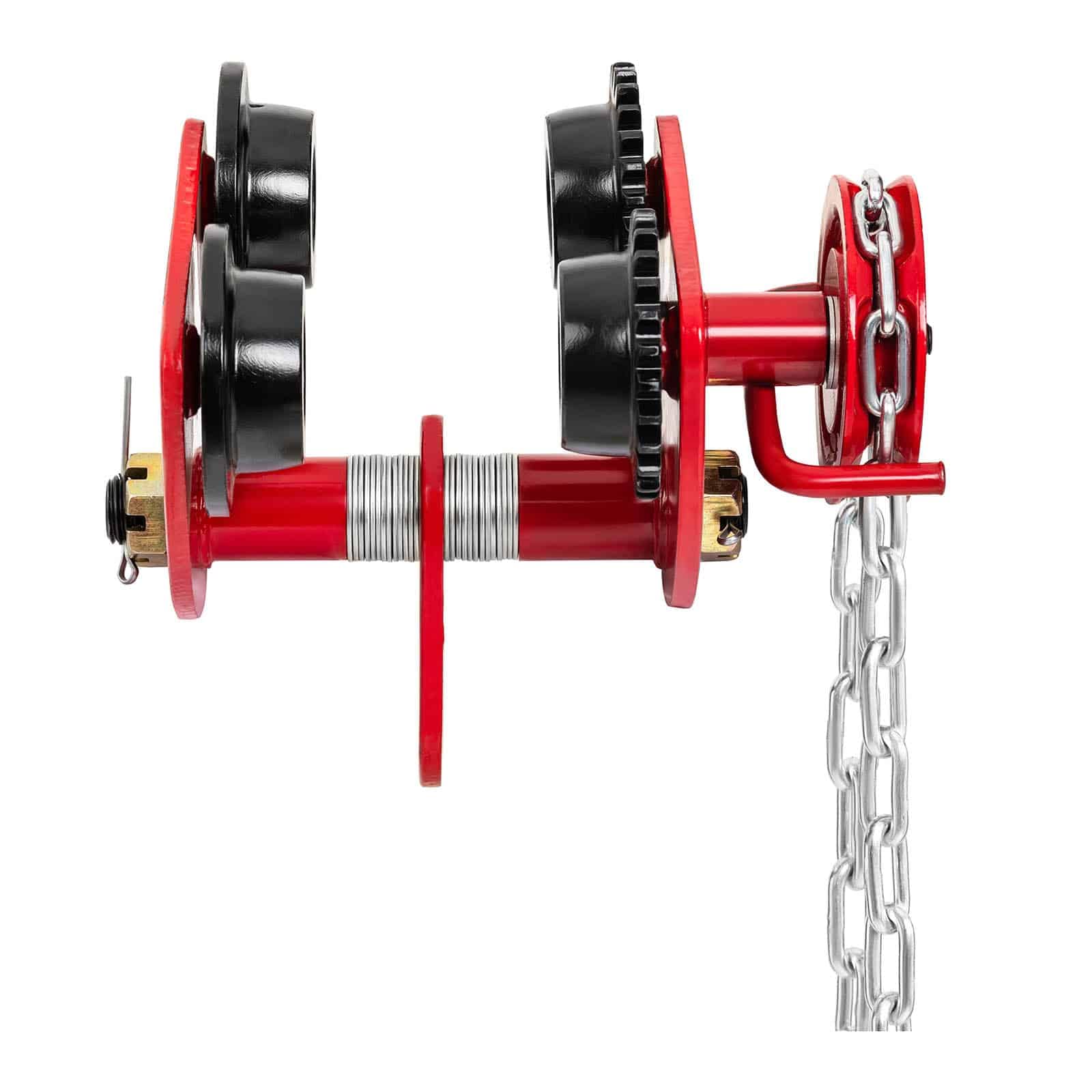 Steinberg Systems Chariot pour Palan Porte Palan Manuel Avance par Poussée Engrenage SBS-RT-1000 (Capacité 1000 kg, Largeur De Fer 77-133 mm, Coeff. sécurité 1,25, avec Chaîne, Acier/Acier allié)