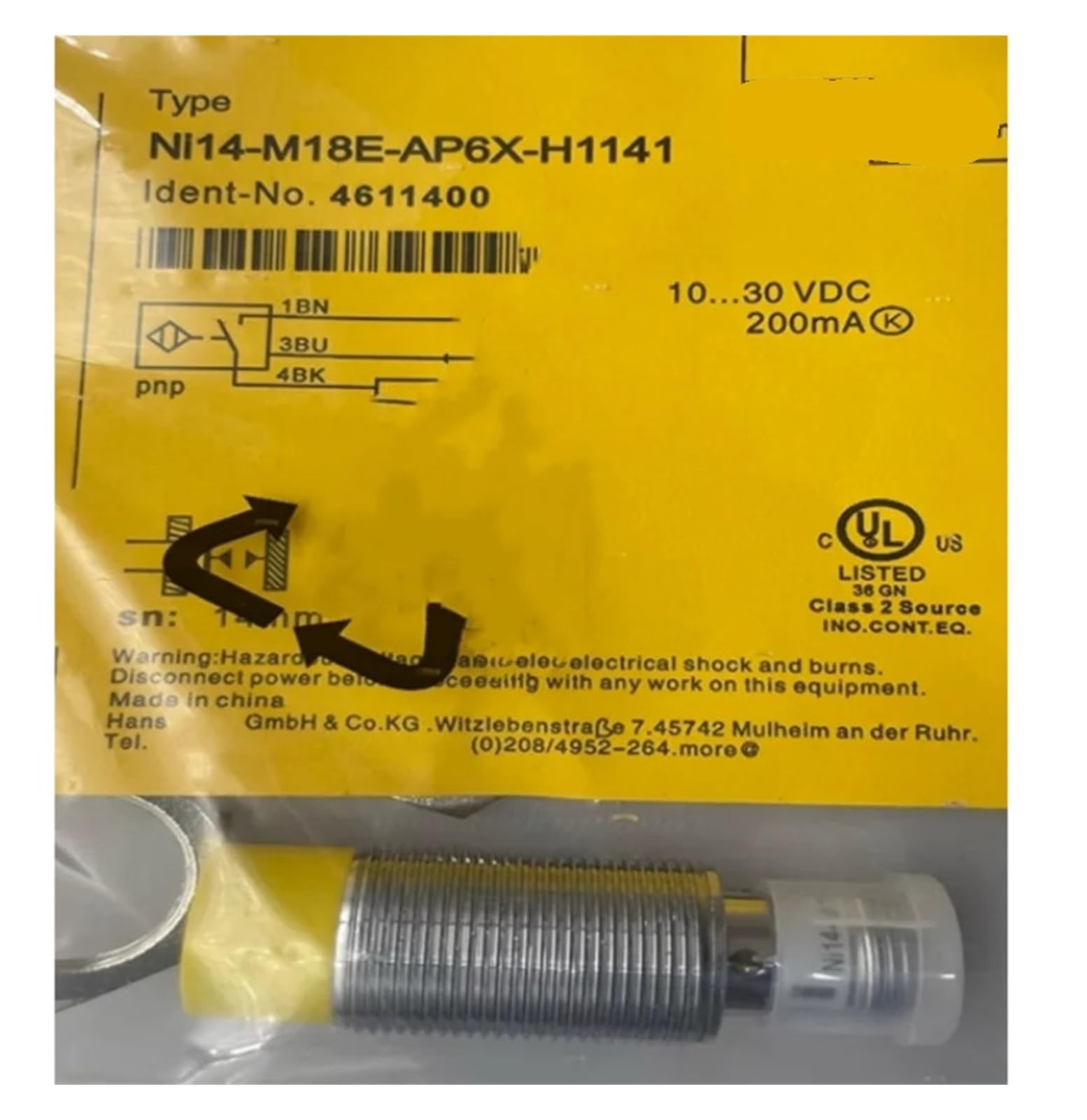 EWHBGSJOP 1pcs NI14-M18E-AP6X-H1141 NI14-M18E-AN6X-H1141 proximity switch sensor(NI14-M18E-AN6X-H1141)