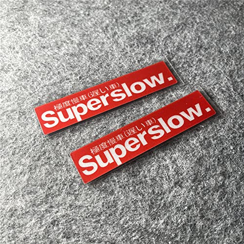 Image of Car Styling Sticker for Japanese Superslow Snail Creative Words Auto Oil Tank Window Body Vinyl Computer Case Motocross Decals (C 10x2.2cm red 2PCS)