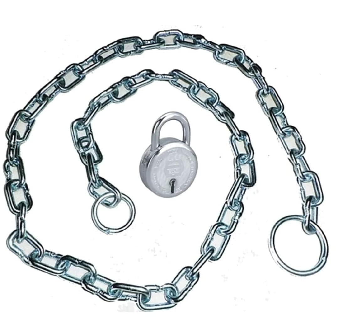 Heavy Metal Lock Chain 6ft with 50mm Lock and 3 Keys | Anti-Theft Security for Gate, Fence, Bike, Cycle, Luggage, Pets | Multipurpose Strong Metal Chain | Outdoor & Indoor Safety Use-image-6
