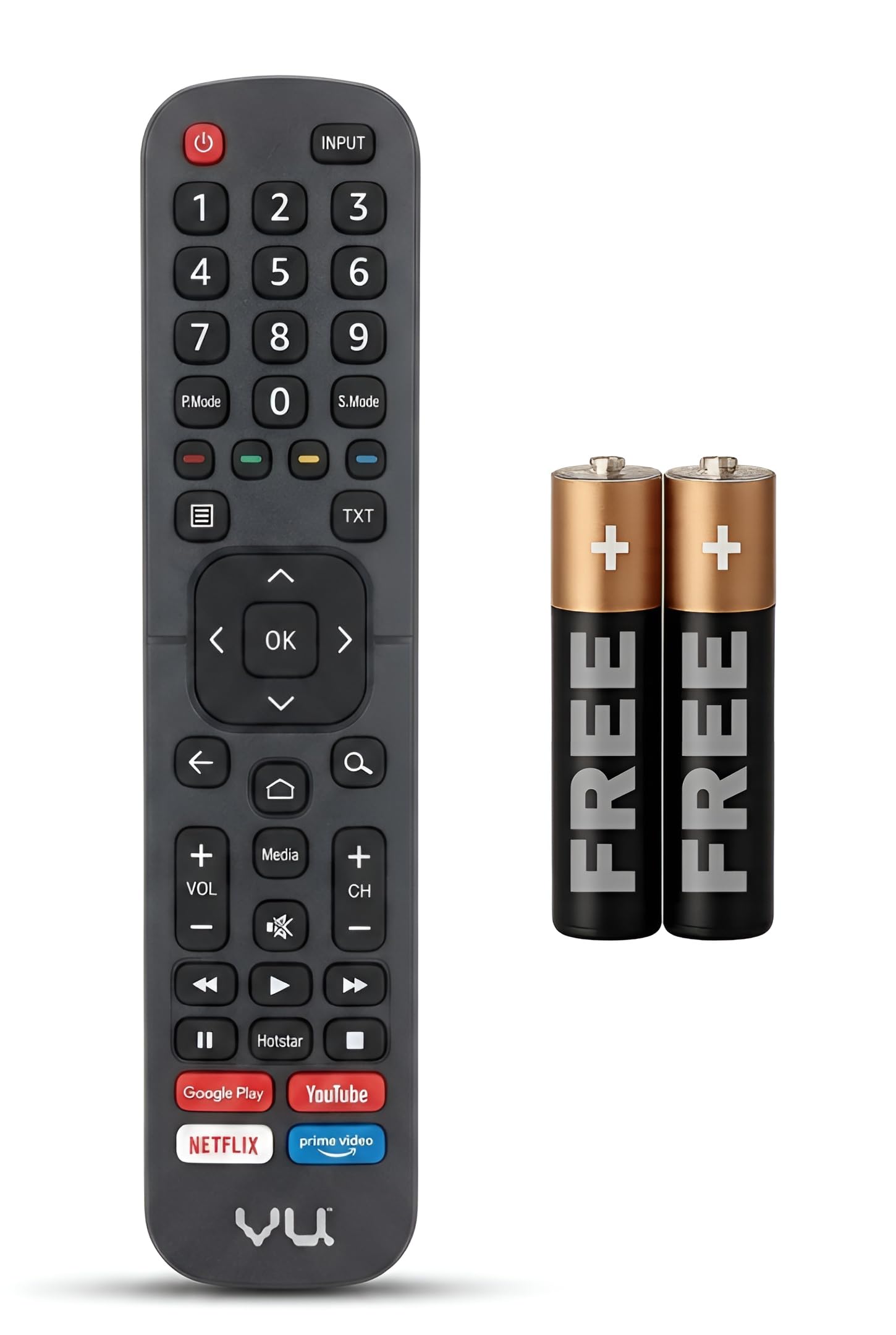 k2 remotes compatible for vu smart tv remote – replacement for en2bx27v & en2by27v models | works with vu 32us & 43us led fhd android tvs | non voice ir remote | exact match required