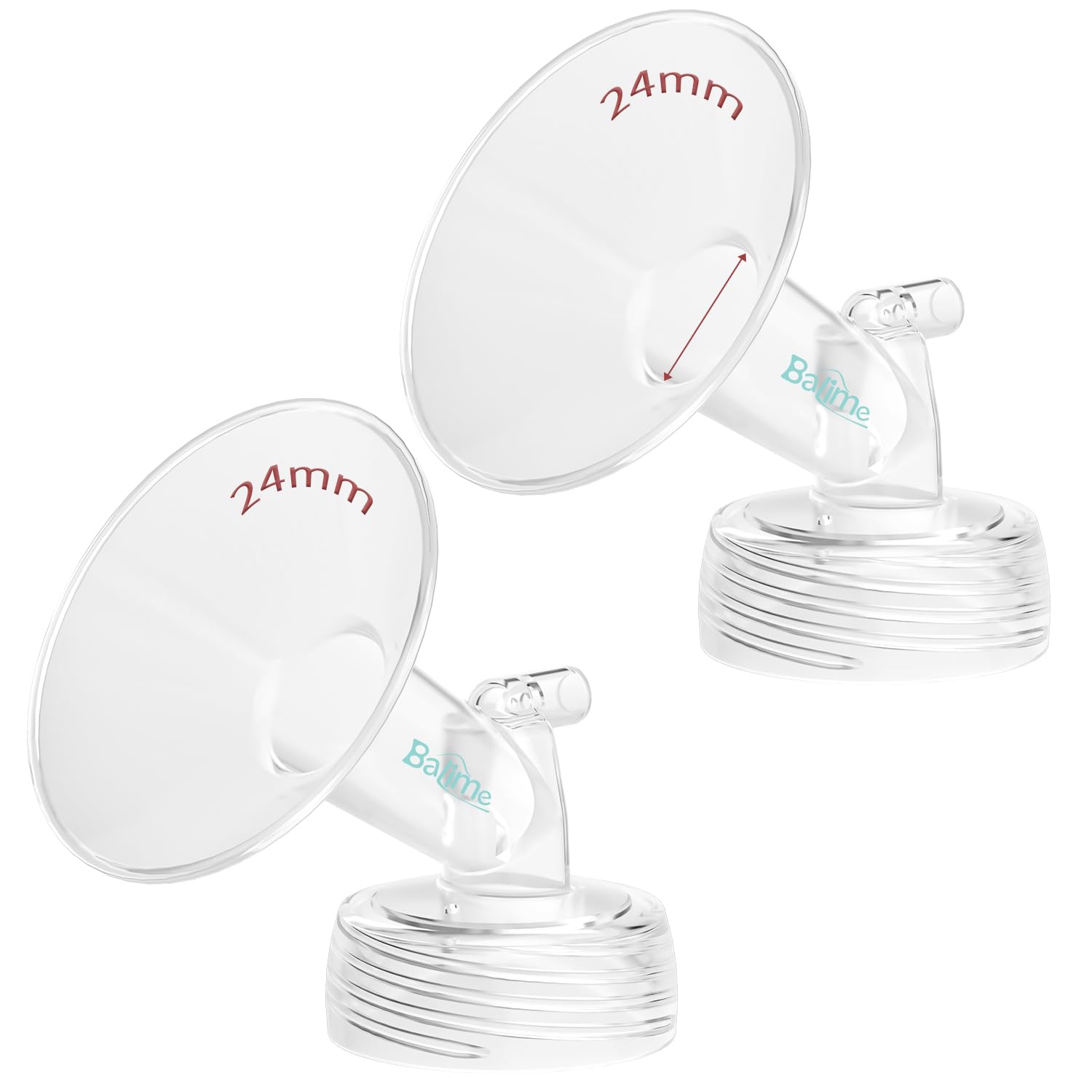 BALIME 24MM Wide-Mouth Flange Spectra Replacement Pump Parts for S1 S2 - Exact Fit Medical Grade Flanges Pump Parts - BPA Free Spectra Pump Parts -