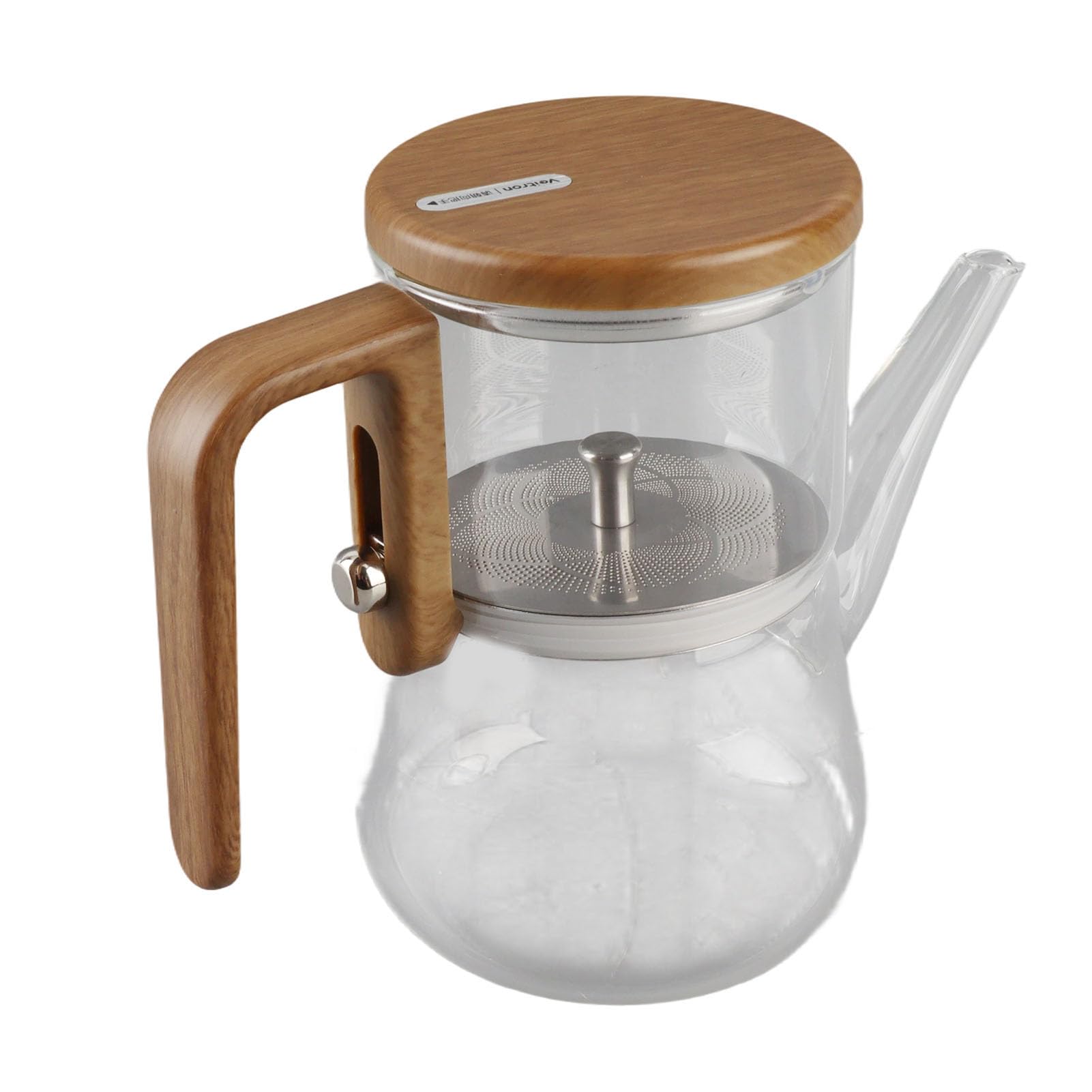 Eujgoov Czajniczek ze Szkła Magnetycznego o Pojemności 760 Ml, Szkło Borokrzemowe z Zaparzaczem, Krystalicznie Czysty do Herbaty Sypkiej, Idealny do Gorących i Zimnych Napojów