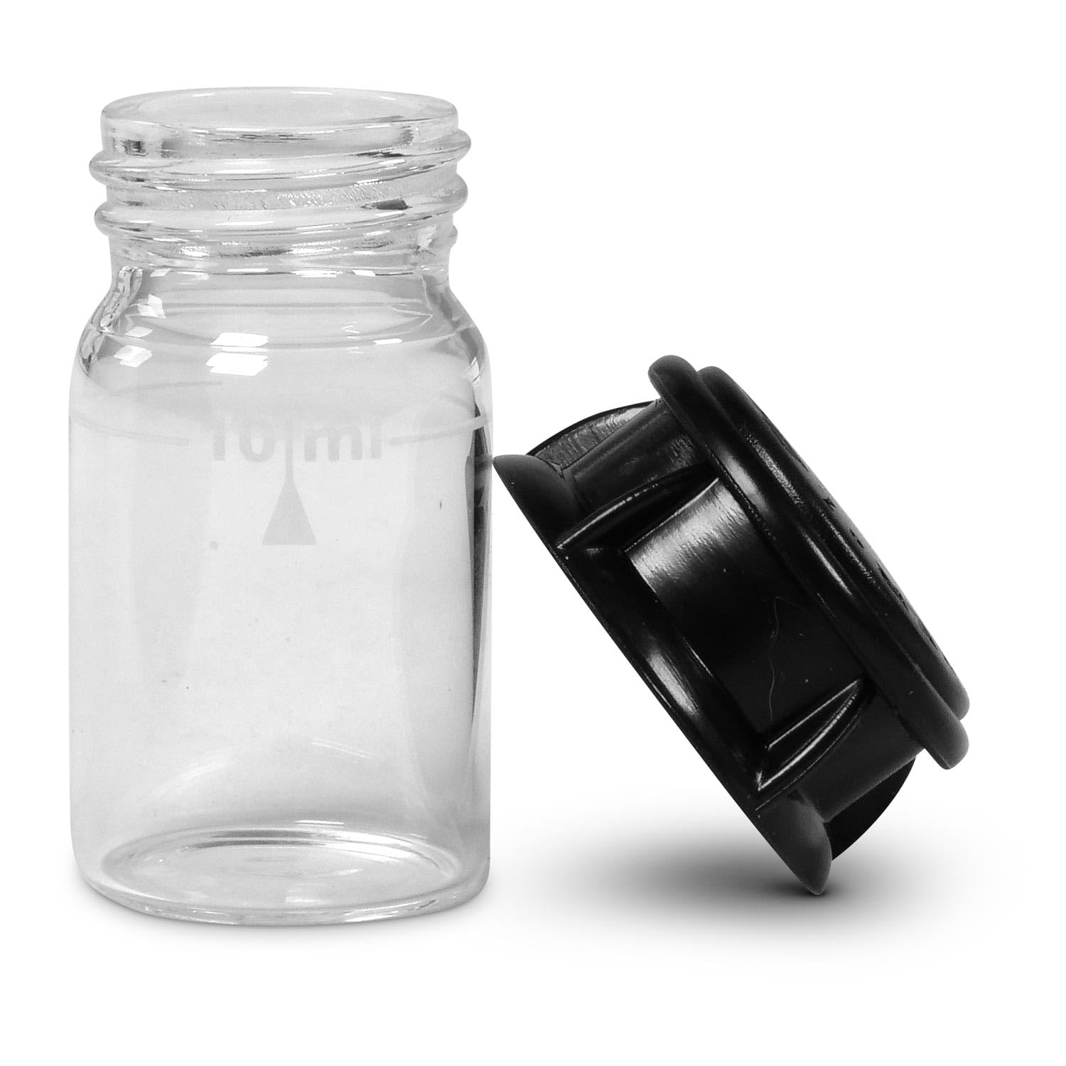 Runde Glas Küvette 24 mm 10er Set - Mit Kunststoff-Schraubdeckel und integriertem Lichtschutz - 10 ml Inhalt - 48 mm Höhe - Geeignet für PrimeLab 1.0 2.0 und Lovibond Photometer
