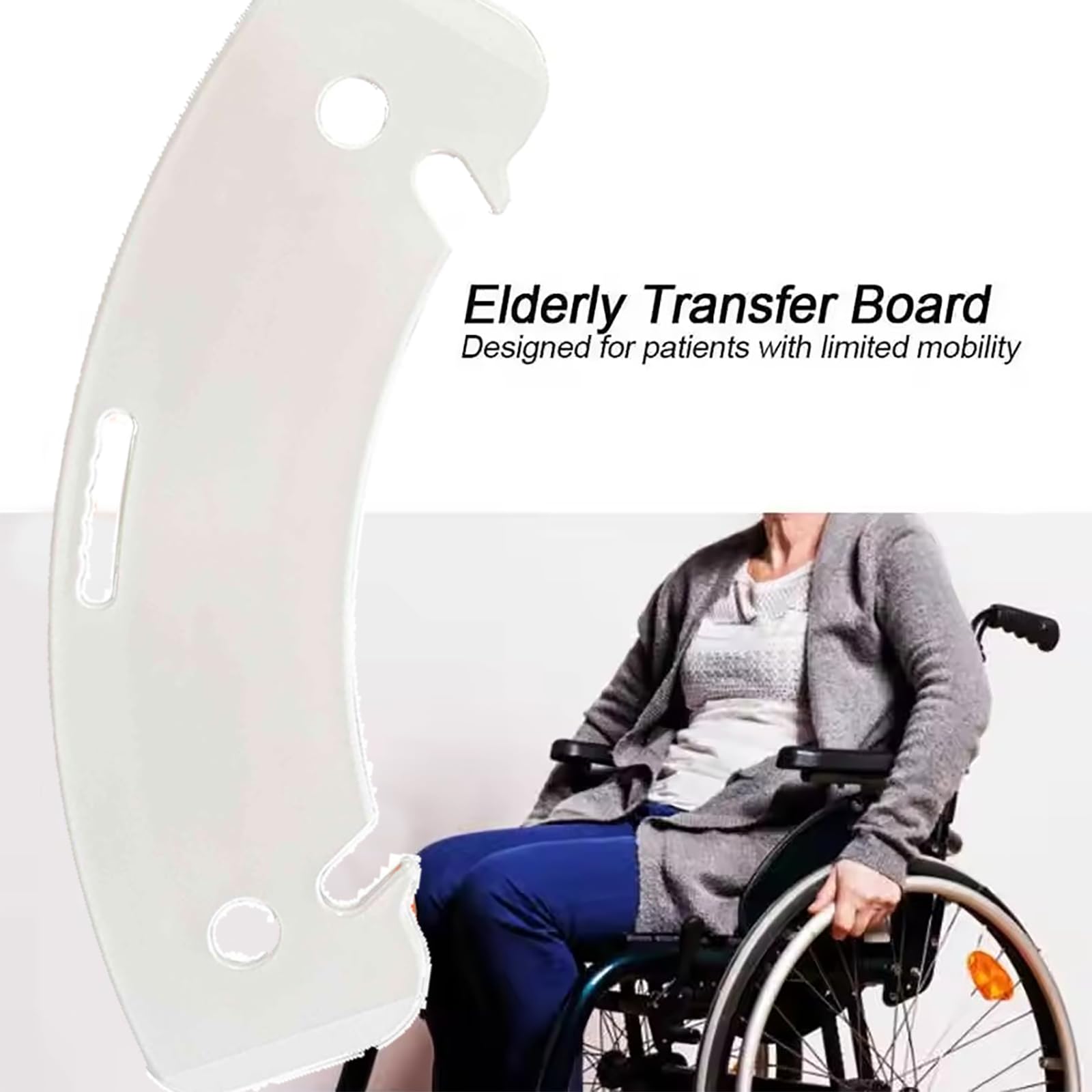 NEWFUN Planche de Transfert, Soins aux Patients, Aides au Levage Sécurisées, Planches de Transfert pour le Transfert des Patients des Fauteuils Roulants vers les lits (white)