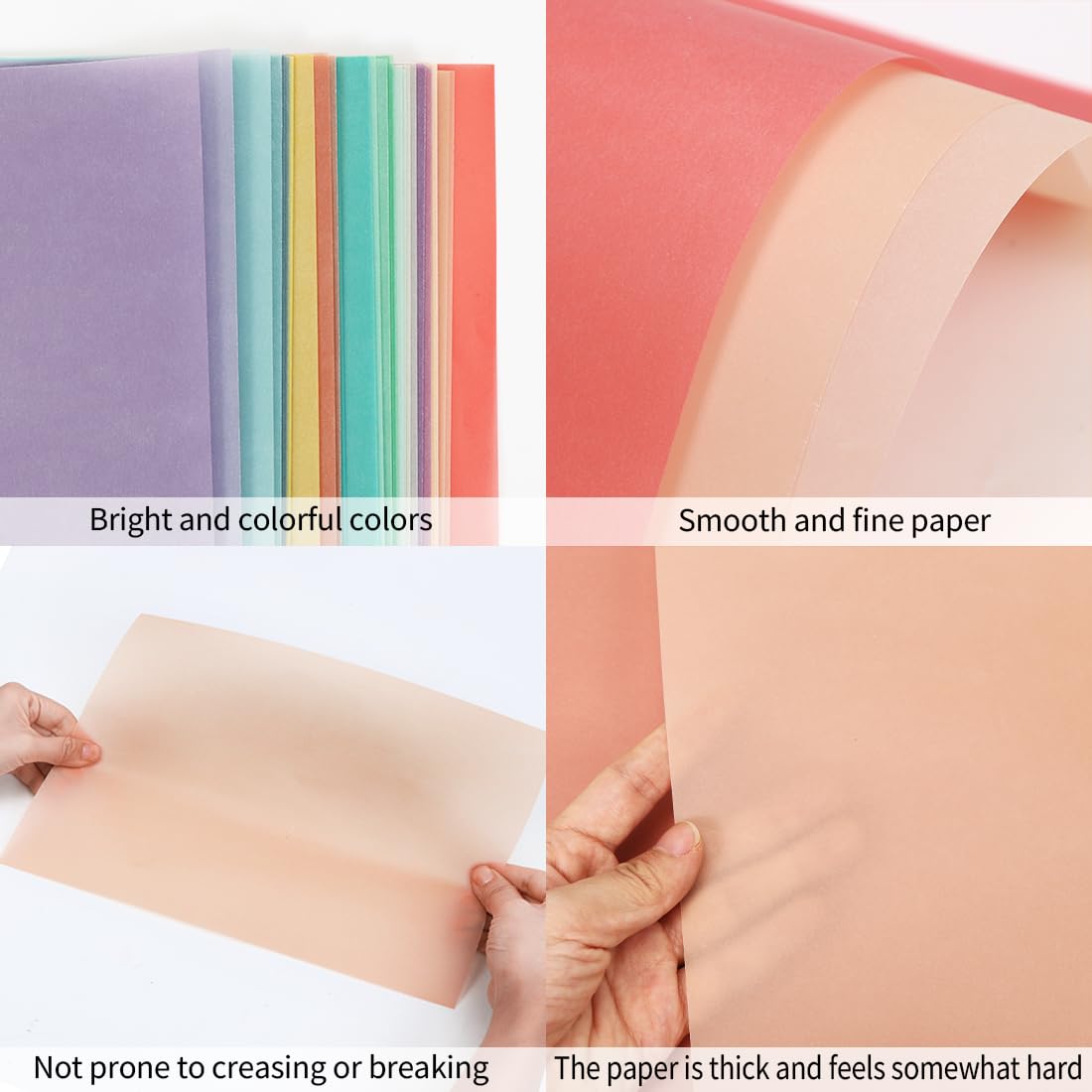 40x Papier Vitrail Couleur, 20 Couleurs Différentes, A4 Papier Transparent Couleur, Papiers Vitrail Loisir Creatif, Papiers Calque Couleurs Transparent pour Faire des Lanternes et Bricolage