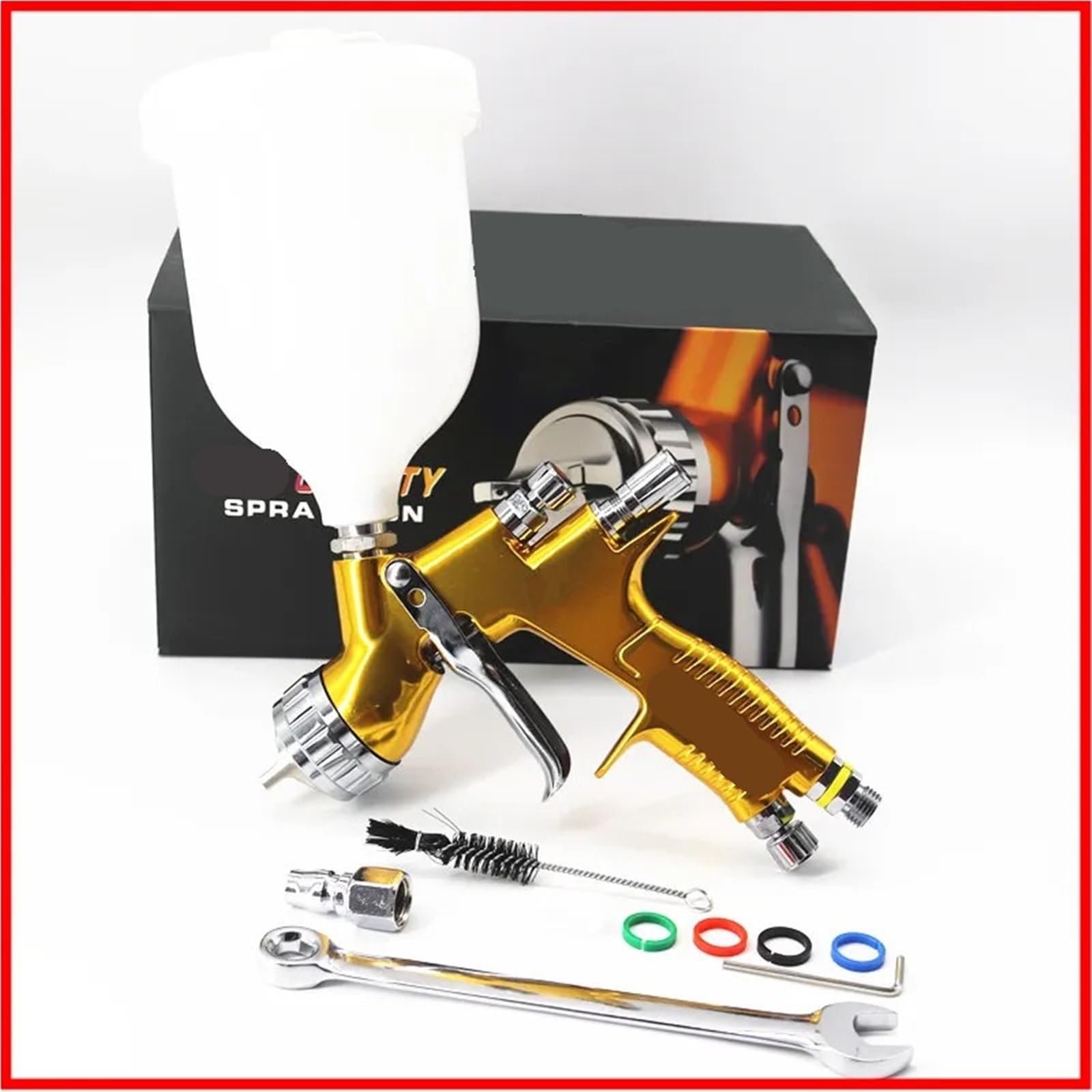 SprayNtools lakier samochodowy TE20/T110 1,3/1,8 mm dysza lakier na bazie wody Air Spray Airbrush (złoty 1,3 mm TE20)