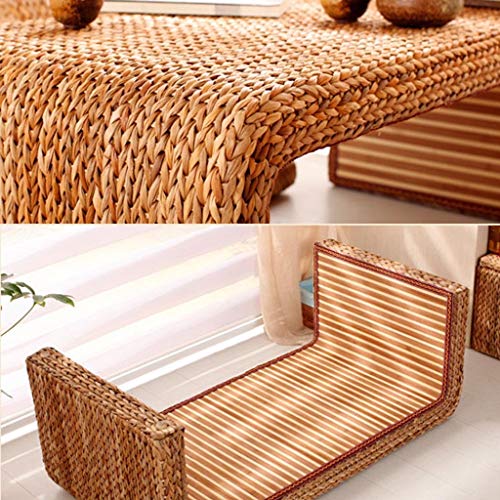 Table basse marron 80x50x38cm rectangulaire pour salon et balcon