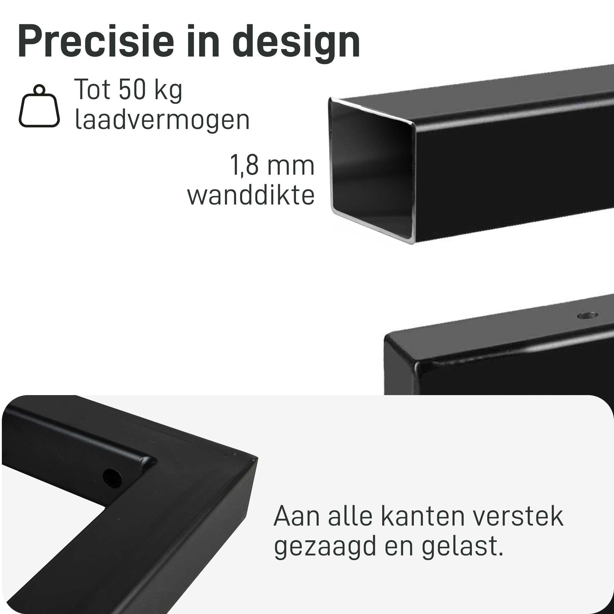 Natural Goods Berlin 2x Wand-Console RECHTHOEK | Snelle Wandmontage | Stabiele Wastafel-Houder & Plank-Drager | Rek-Houder in Roestvrij Staal | Console-Steunen voor Wandplank | Handdoek-Houder 350 mm