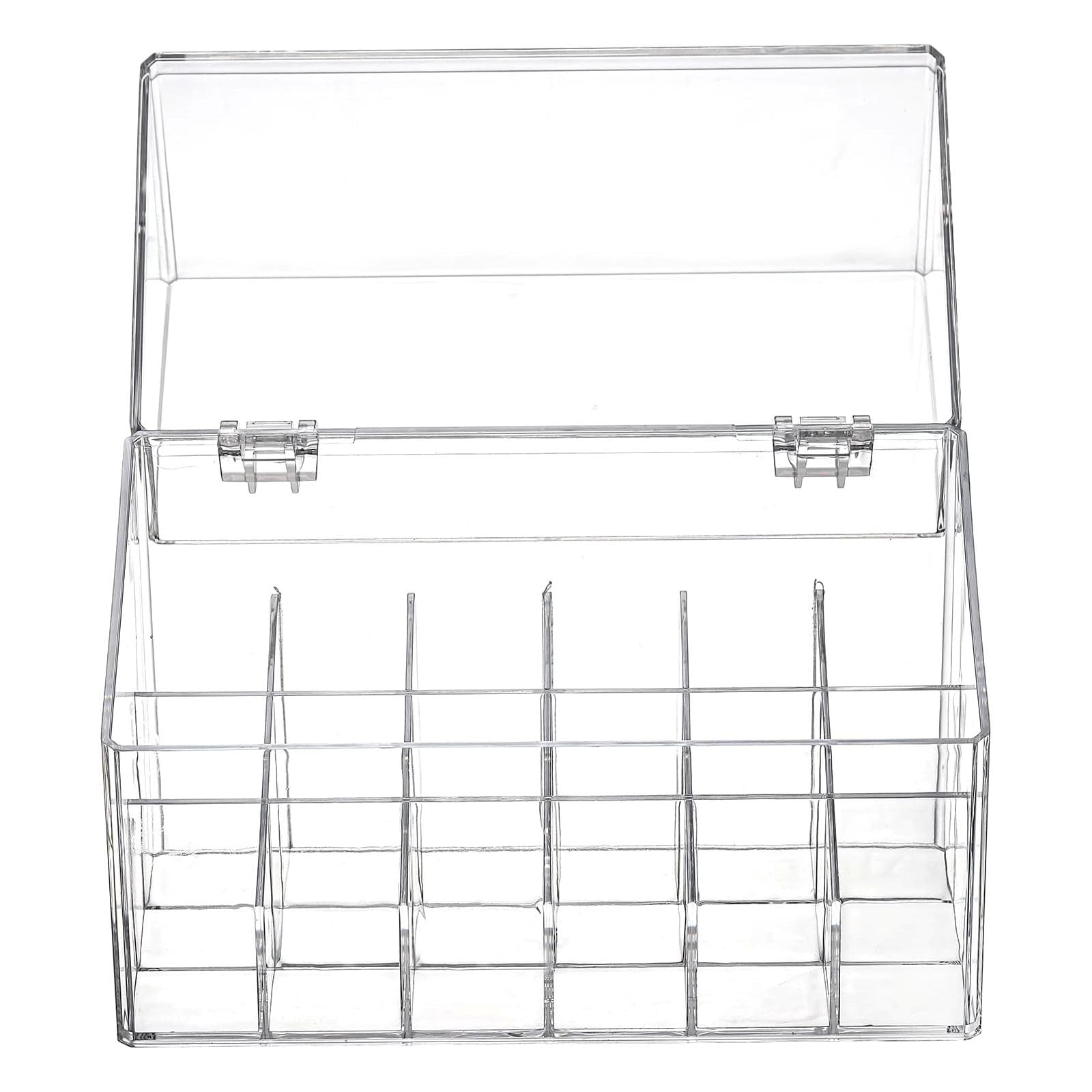PINGANBUSU Lipstick Holder Display Case, 18 Slots Acrylic Organizer with Dust Cover, Lip Gloss Holder and Case for Vanity or Drawer, Cosmetic Display and Lipstick Storage Organizer