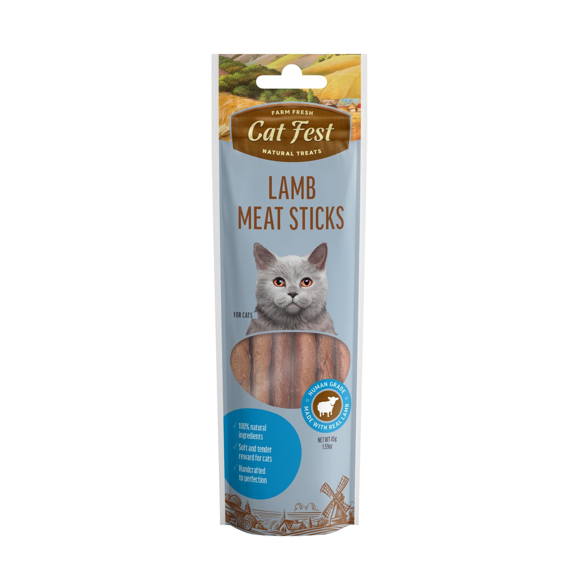 Barkbutler x Catfest Meat Sticks Lamb, Cat Treat - 45g| Protein Packed, Made with Natural Ingredients|0% Artificial Flavours, Colours or Preservatives|Select Grade, for All Cat Breeds-image-12