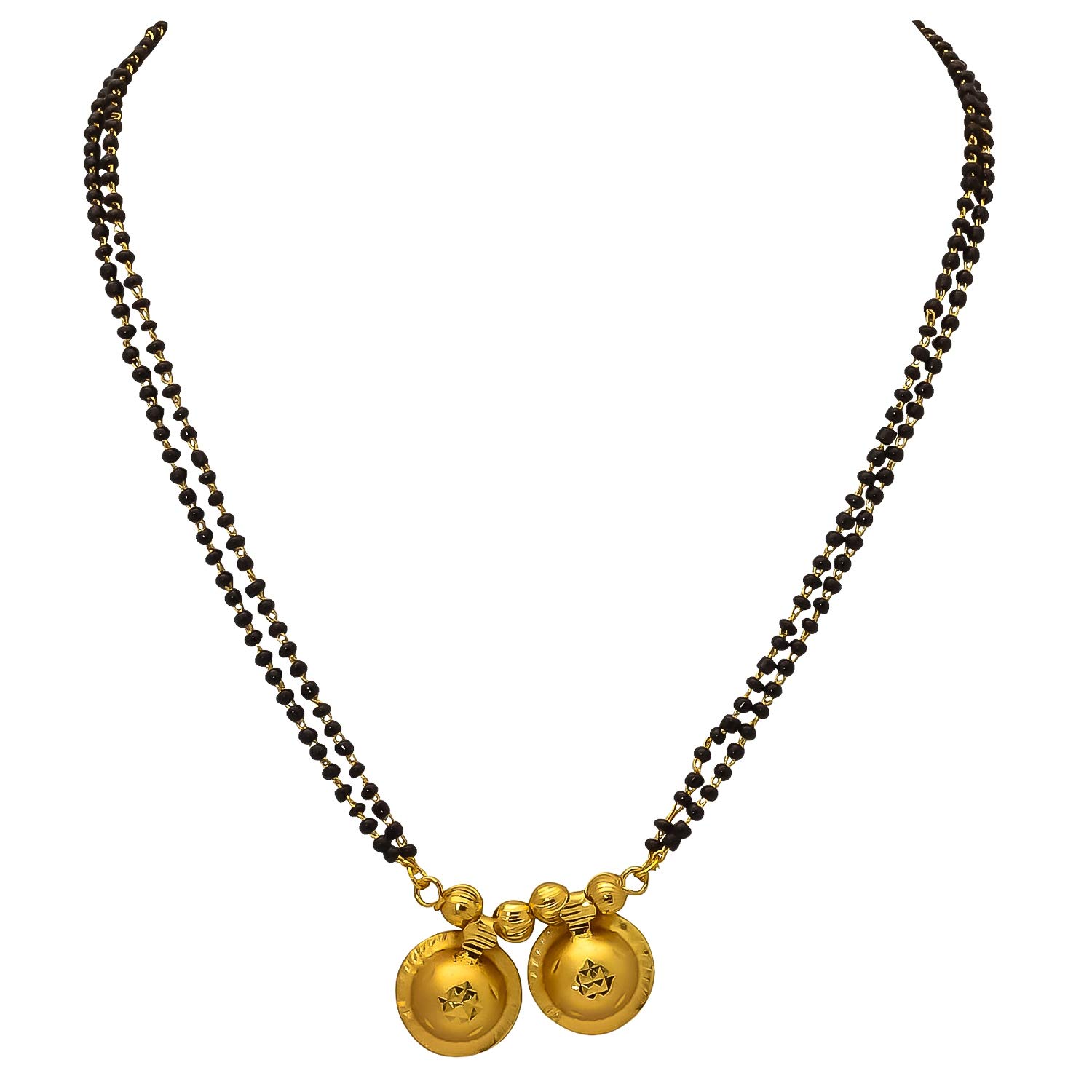 Jewar Mandi Gold Plated South Indian Mangalsutra Pendant 24 Inch Crystal Chain Original Handmade Katori/Bowl Jewelry For Women 8280 (B07TKWRN5L) Amazon Price History, Amazon Price Tracker