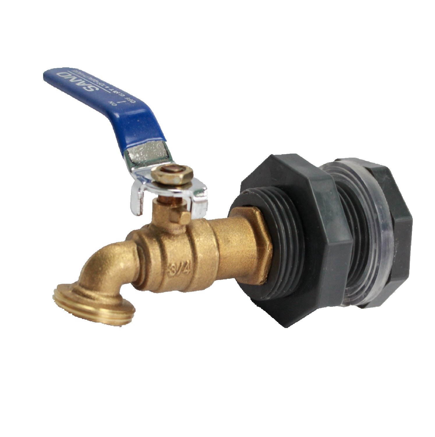 Decent Solution RAINPAL Rain Barrel 3/4 inch Brass Ball Valve Spigot Kit w/Plastic Bulkhead Fitting and Garden Hose Hook Up (Without Hole Saw)