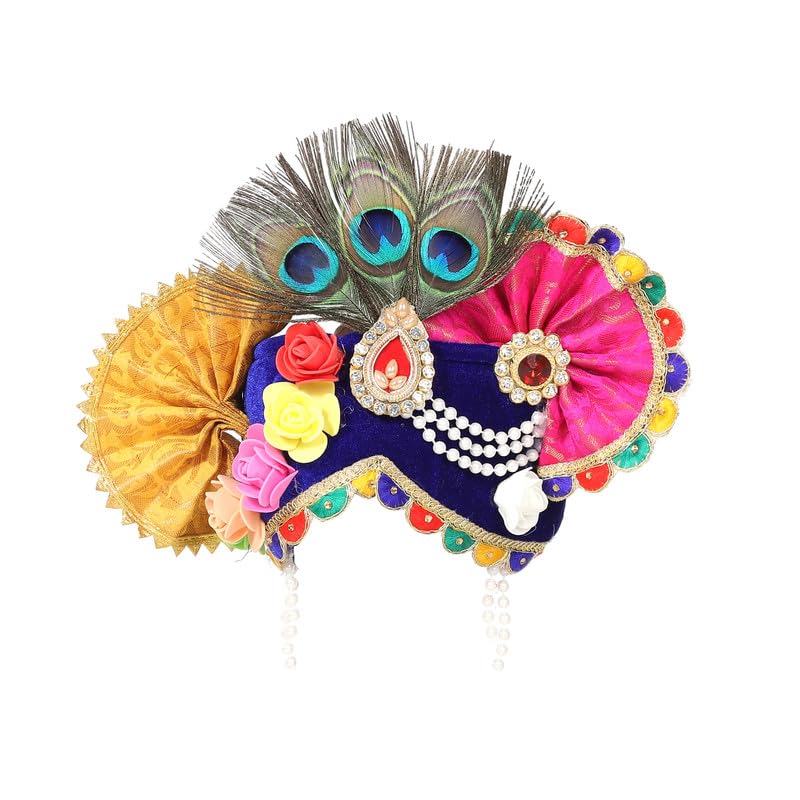 INTERNATIONAL Krishna Dress for Kids | Baby Krishna Costume with Jewellery Accessories| Yellow Ferozi Designer Krishna Outfit for Boys & Girls|Bal Gopal Fancy Dress for Janmashtami & Festivals