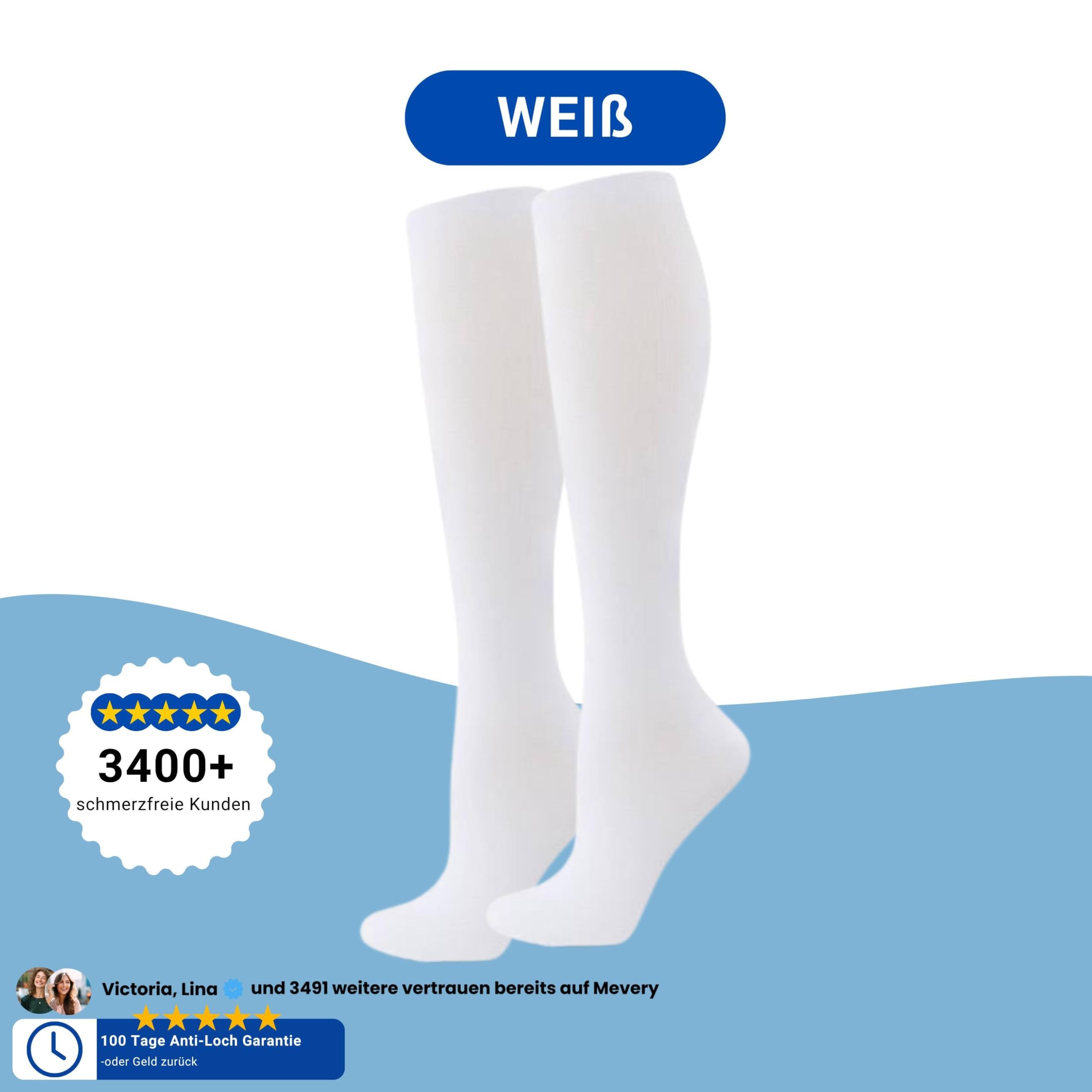 Mevery - Classic Kompressionsstrümpfe Kompressionsstrümpfe für Damen und Herren - 3 Paar atmungsaktive Kompressionsstrümpfe für Sport, Laufen, Reisen, Fitness, und Fußball