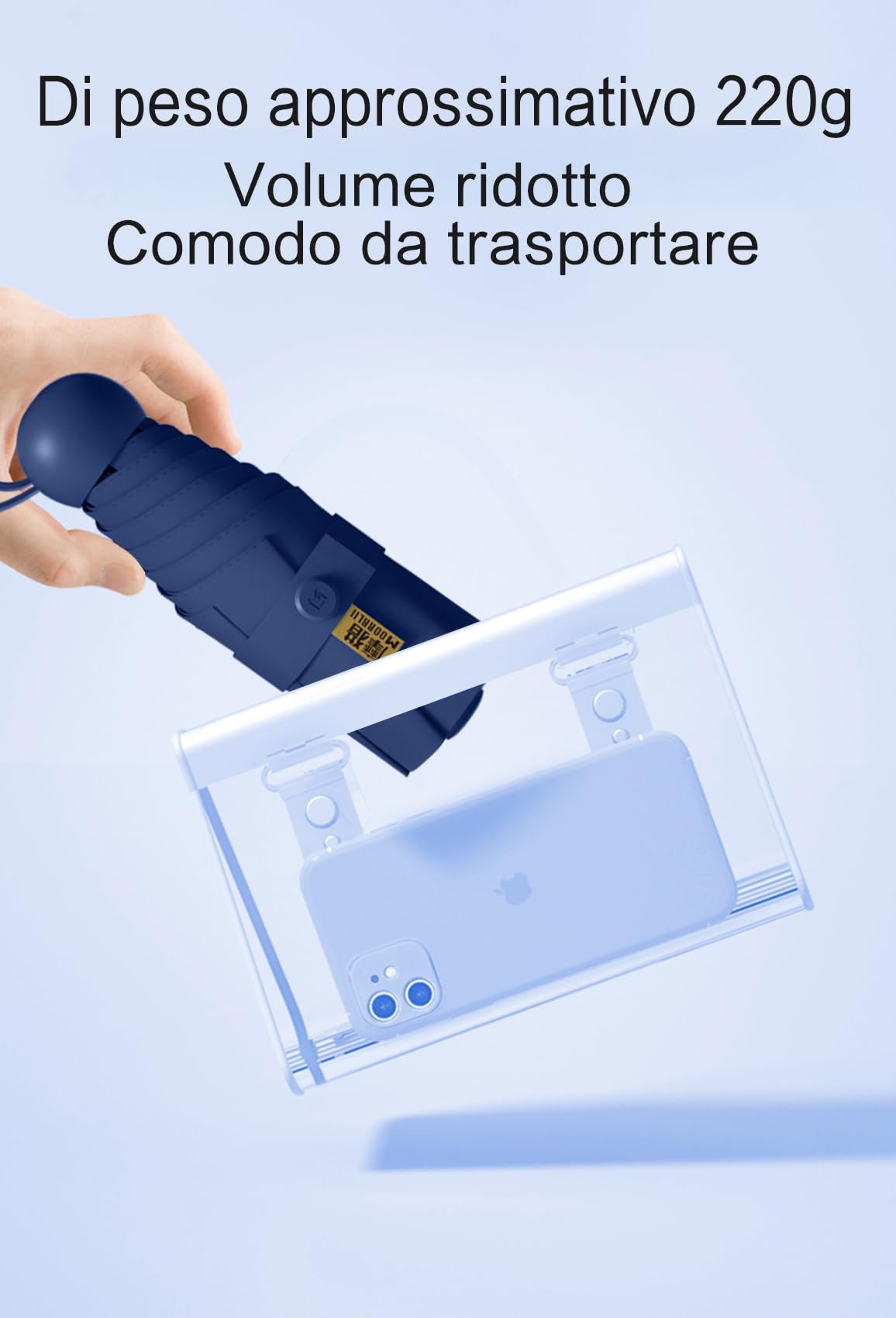 Moorrlii Travel Mini Ombrello per Borsa Con Caso-Piccolo Compatto Ombrello UV Protezione Sole-Leggero Piccolo Ombrello Tasca Con Caso Per Donne, Ragazze