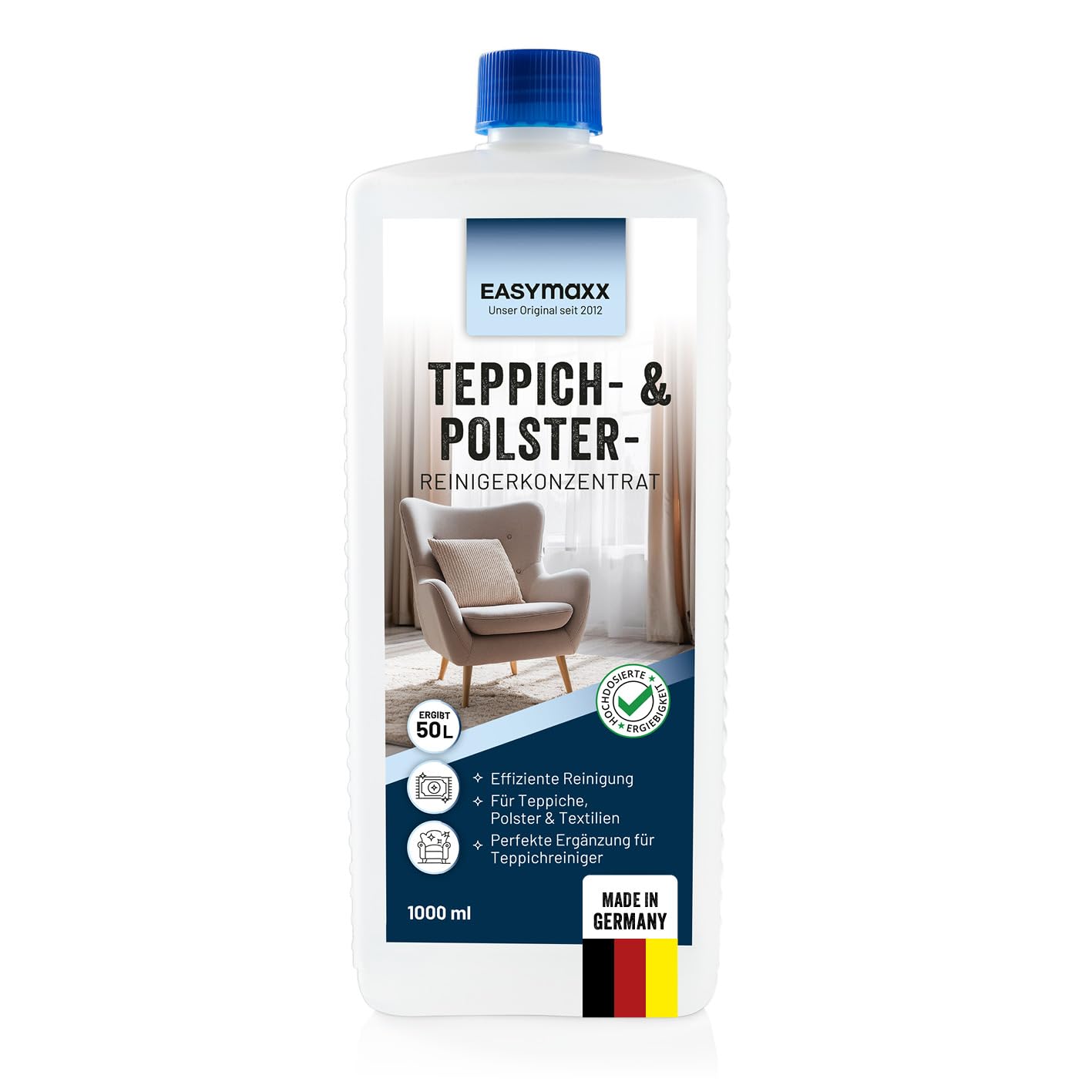 CLEANmaxx Szampon do dywanów 2 x 500 ml | idealne połączenie ze środkiem do czyszczenia twardych podłóg i dywanów PRO, nadaje się również do innych odkurzaczy do prania i dywanów | specjalna formuła plam i odświeżacz kolorów